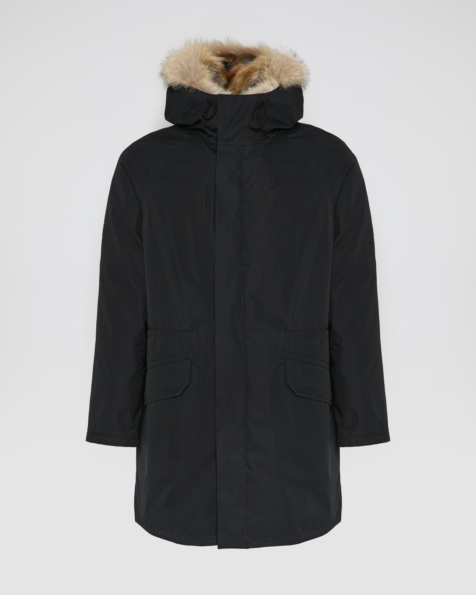 Long Iconic parka in technical cotton with coyote and rabbit fur -Yves Salomon