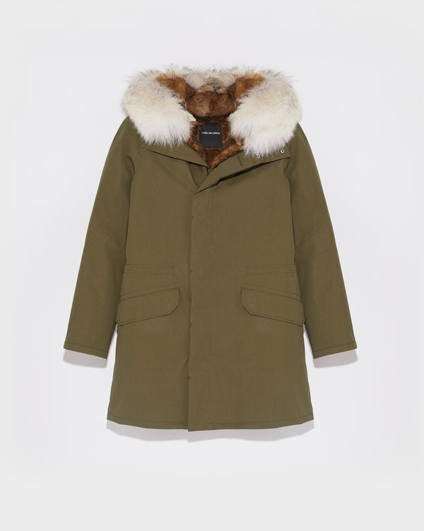 Iconic long parka with fur hood