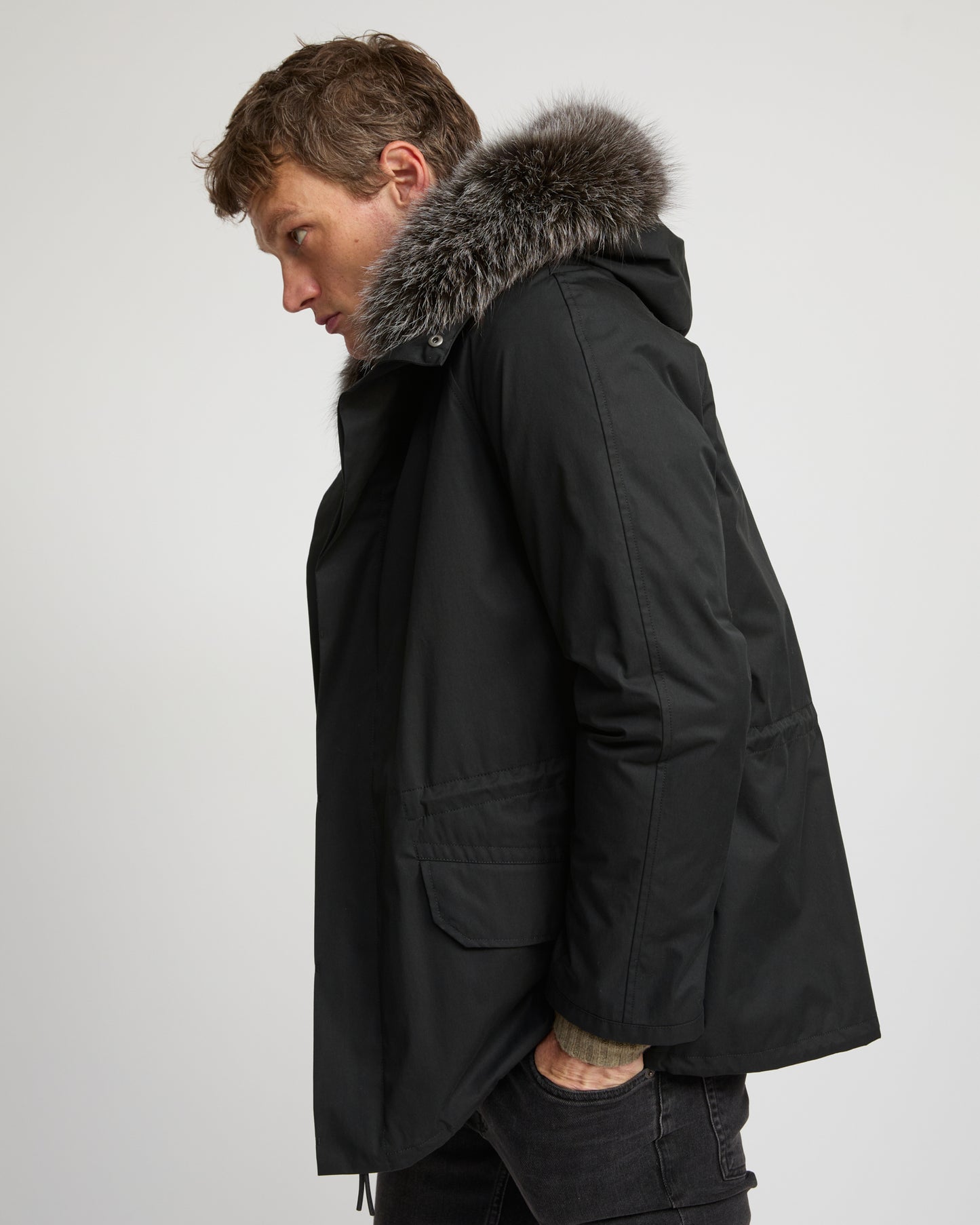Short Iconic Parka In waterproof Cotton Blend with Fox Fur and Rabbit Fur