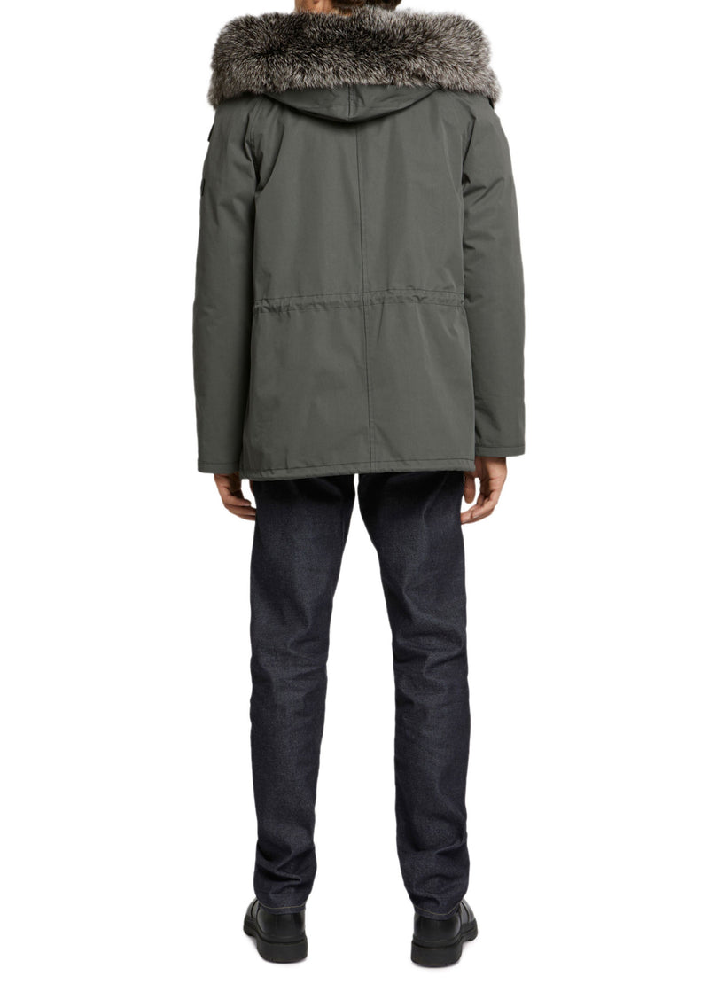 Short Iconic Parka In waterproof Cotton Blend with Fox Fur and Rabbit Fur