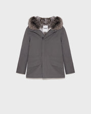 Short Iconic Parka In waterproof Cotton Blend with Fox Fur and Rabbit Fur