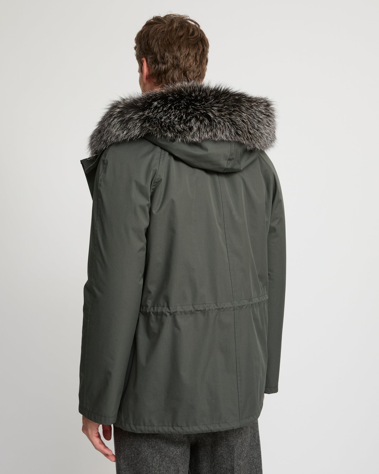 Short Iconic Parka In waterproof Cotton Blend with Fox Fur and Rabbit Fur