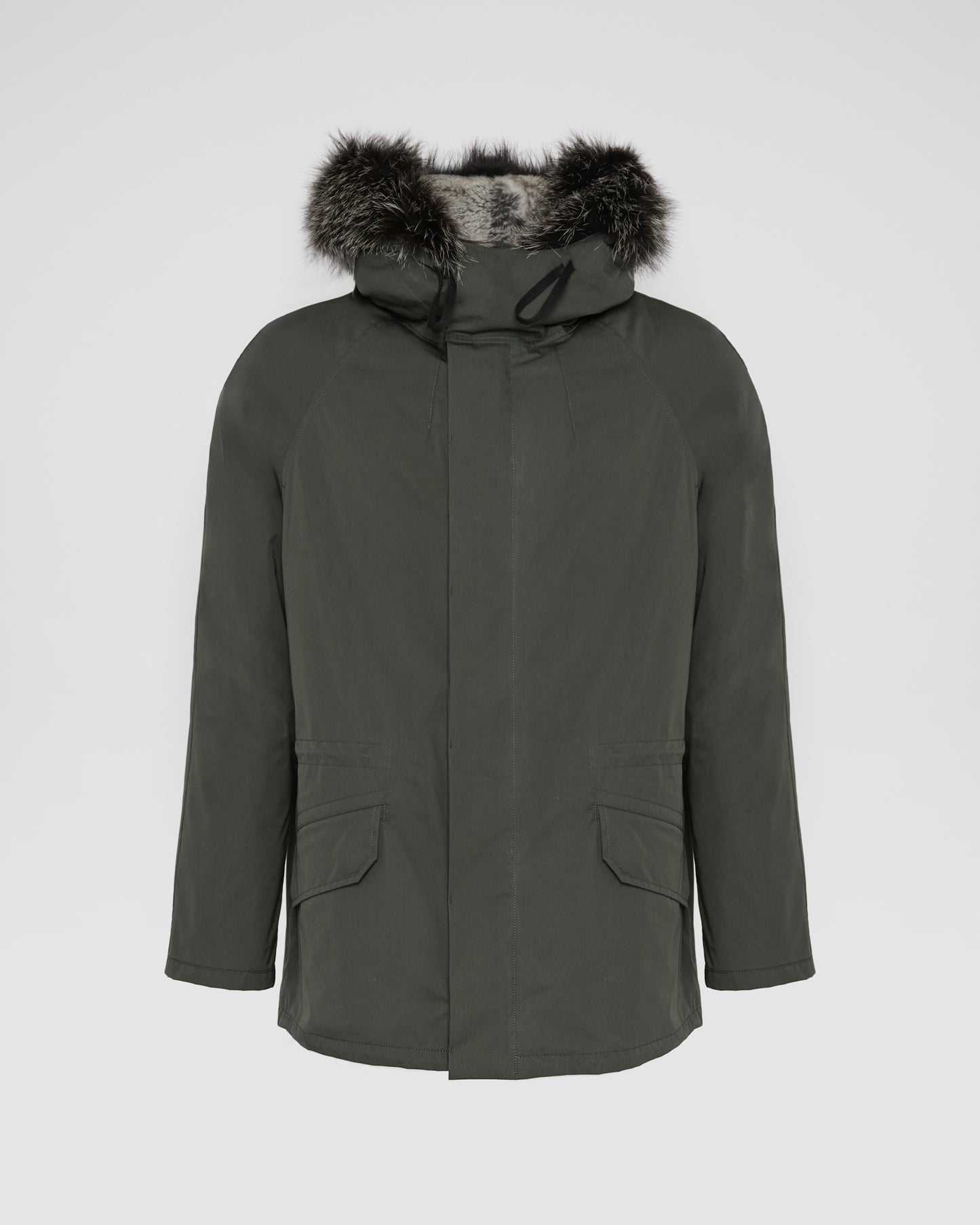 Short Iconic Parka In waterproof Cotton Blend with Fox Fur and Rabbit Fur