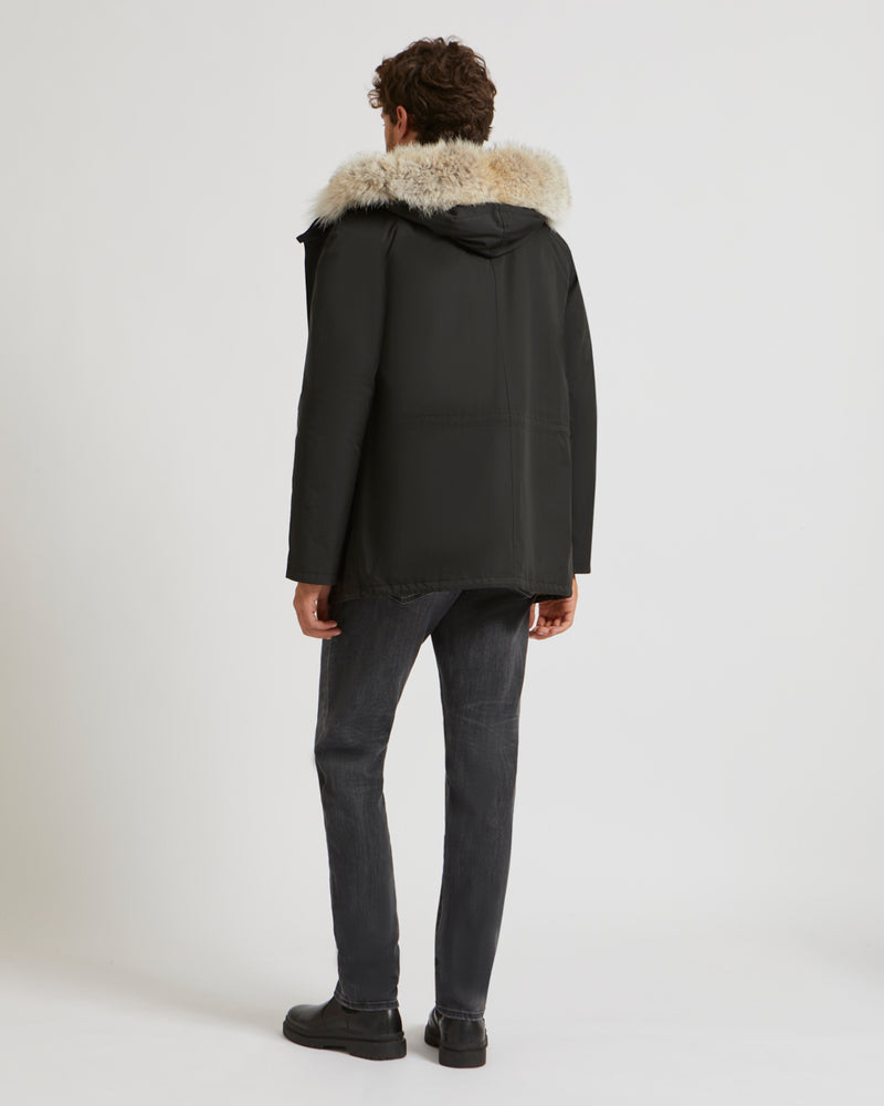 parka with fur hood - black - Yves Salomon