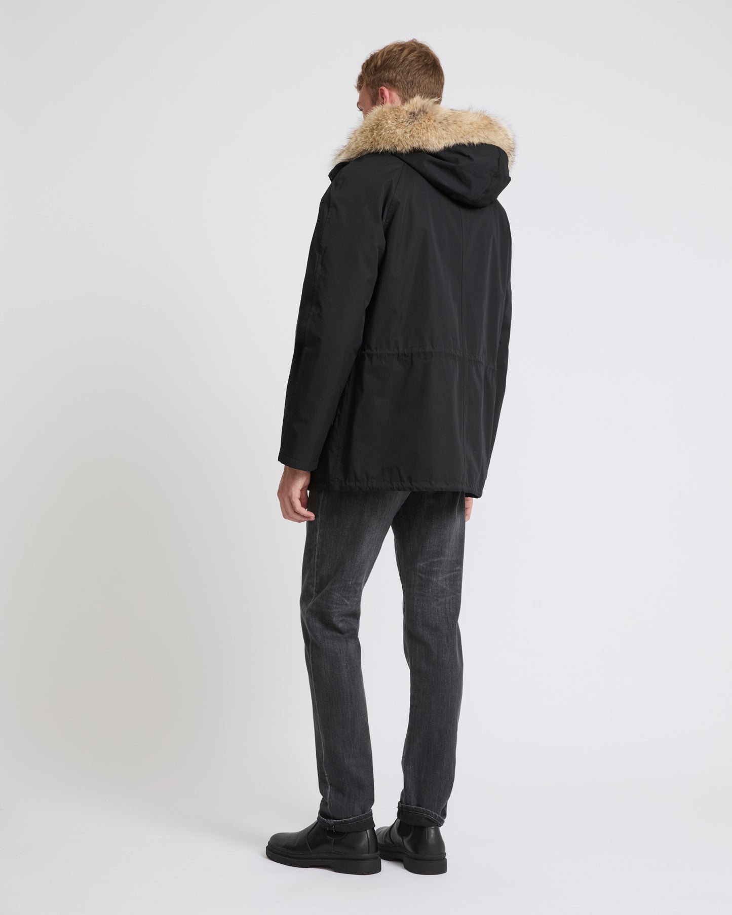 Winter sale & boxing day  -Short Iconic parka in technical cotton and coyote and rabbit fur