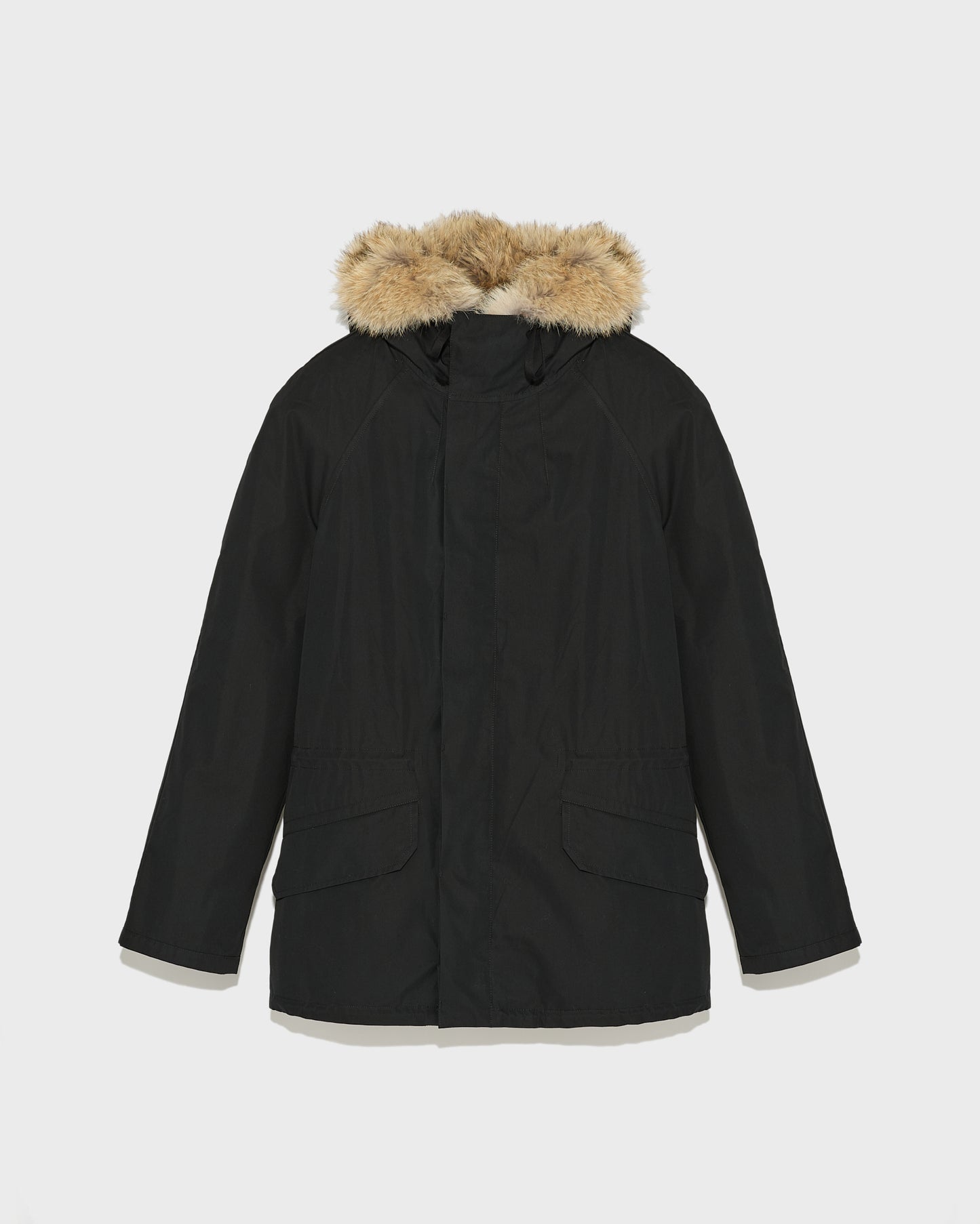 Winter sale & boxing day  -Short Iconic parka in technical cotton and coyote and rabbit fur