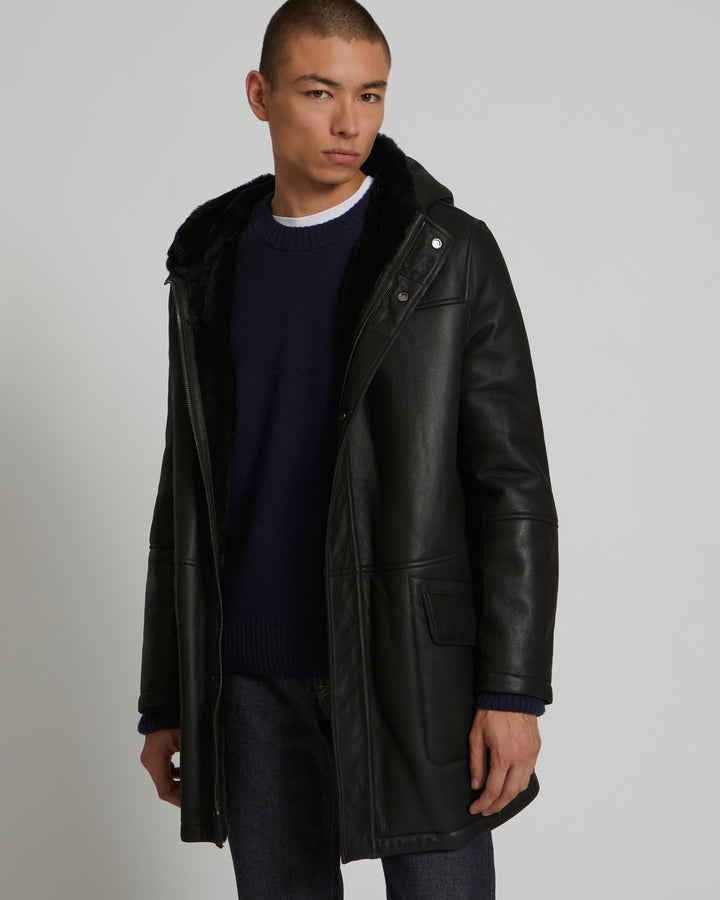 Reversible parka in shearling and leather-Yves Salomon-Winter sale & boxing day