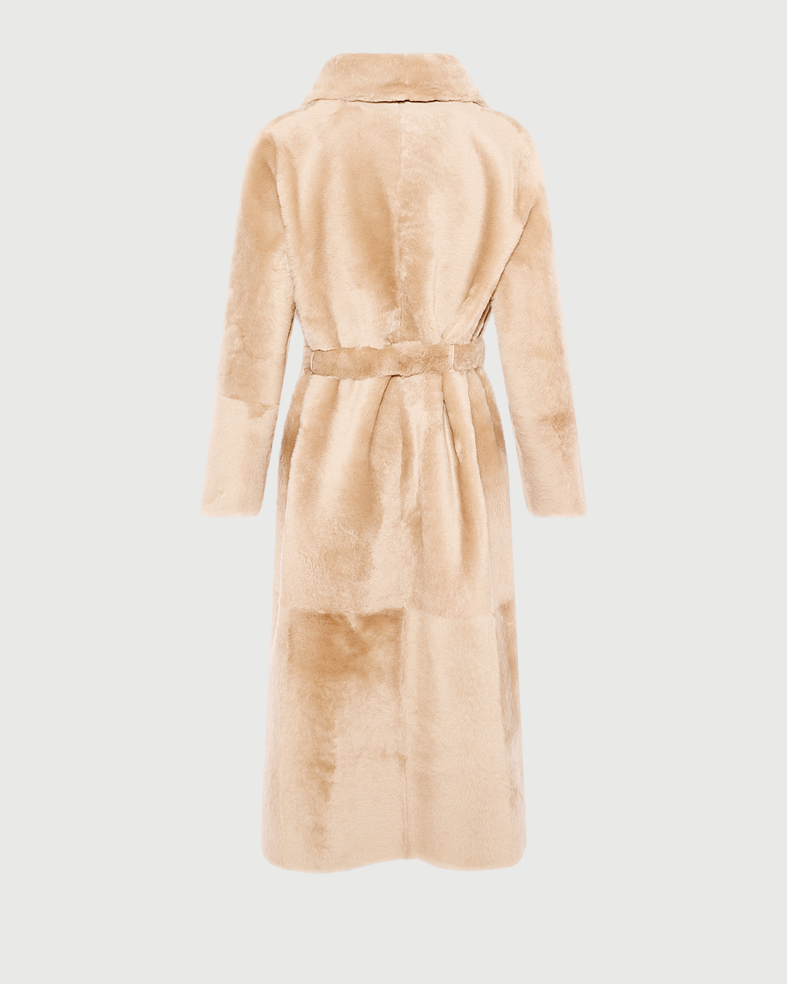 Reversible belted long shearling coat - Yves Salomon - New Fall Winter Collection