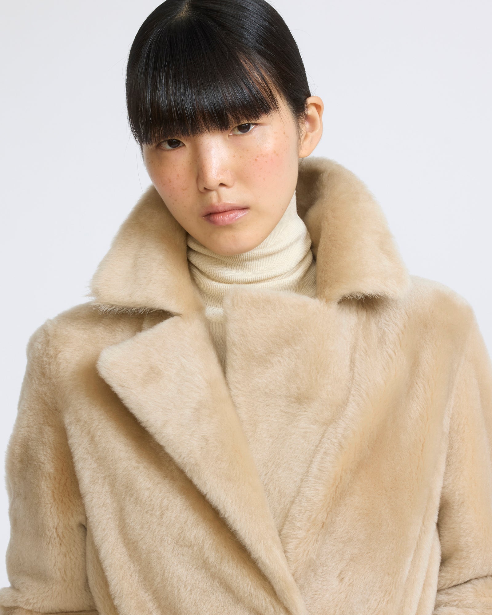 Reversible belted long shearling coat - Yves Salomon - New Fall/Winter Collection