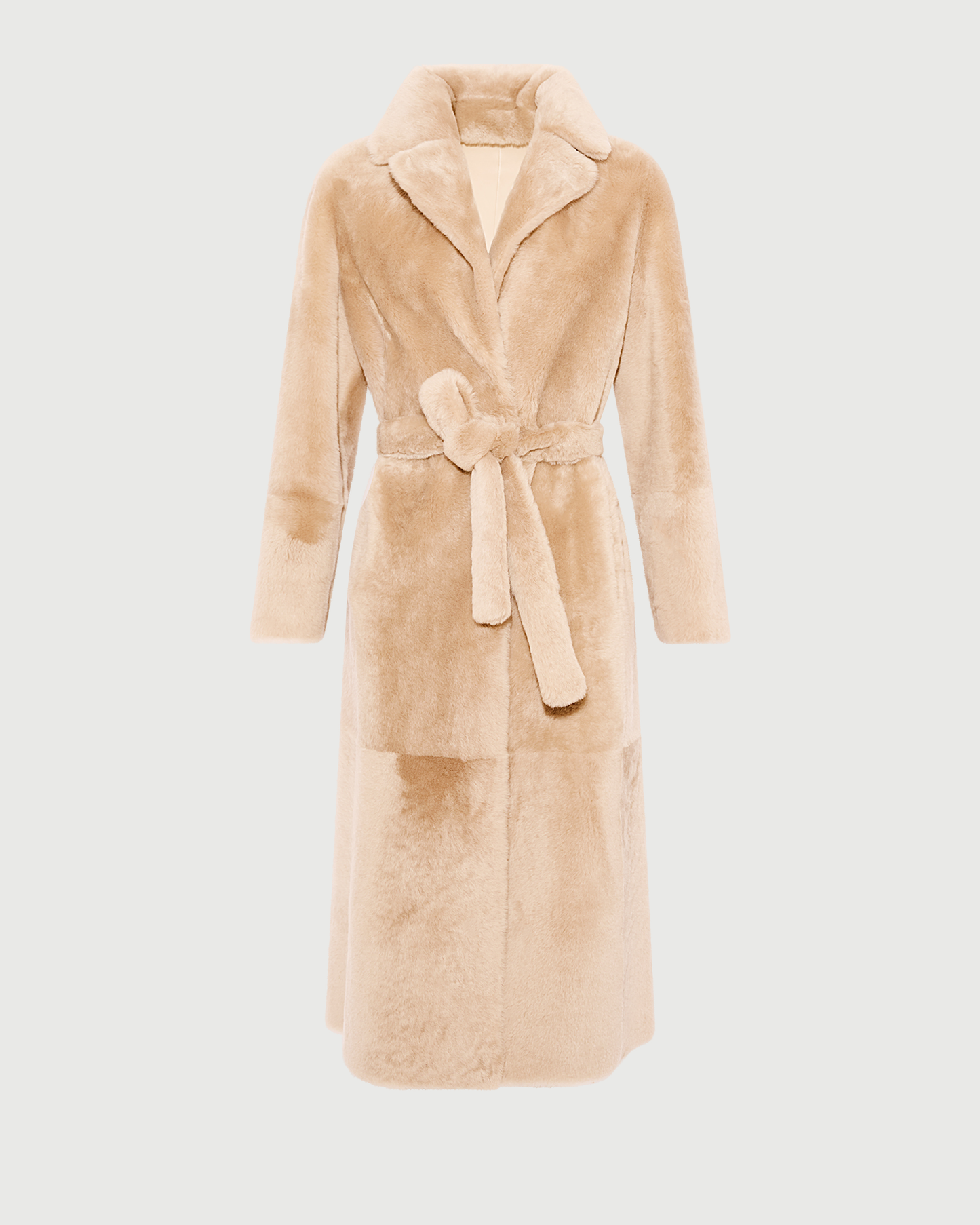 Reversible belted long shearling coat - Yves Salomon - New Fall Winter Collection