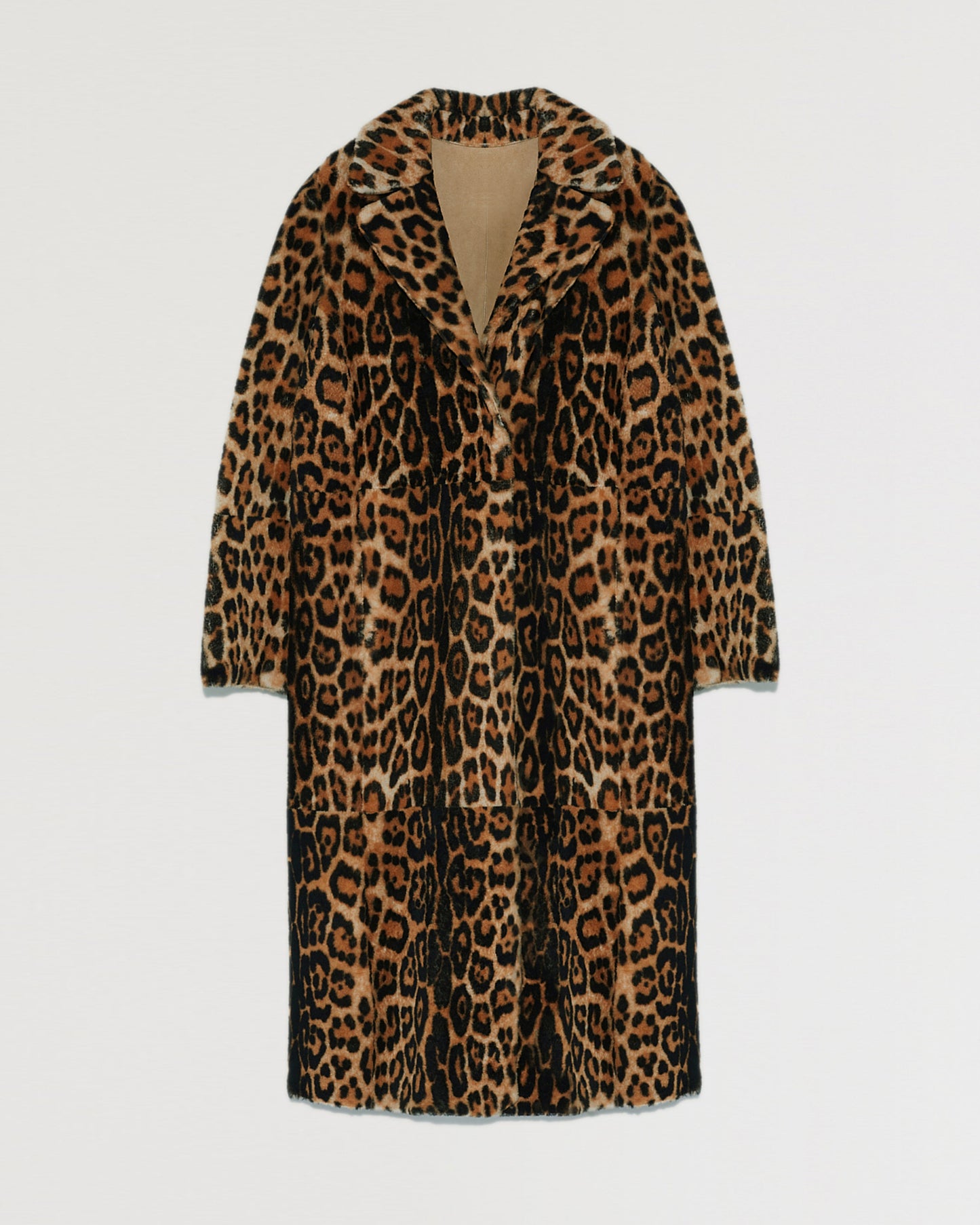 Long reversible belted shearling coat -Yves Salomon