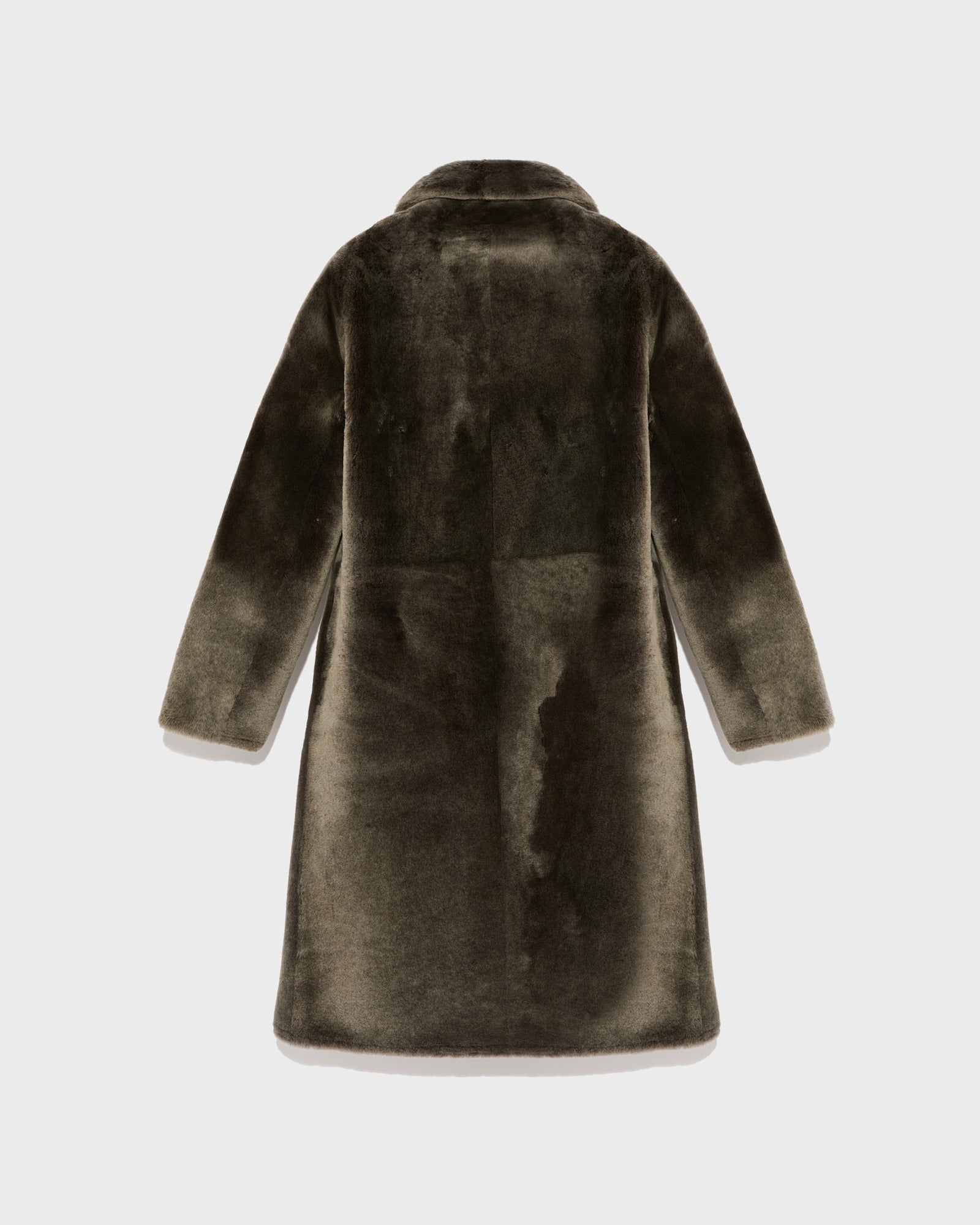 Reversible merino lambskin coat - grey - Yves Salomon – Yves