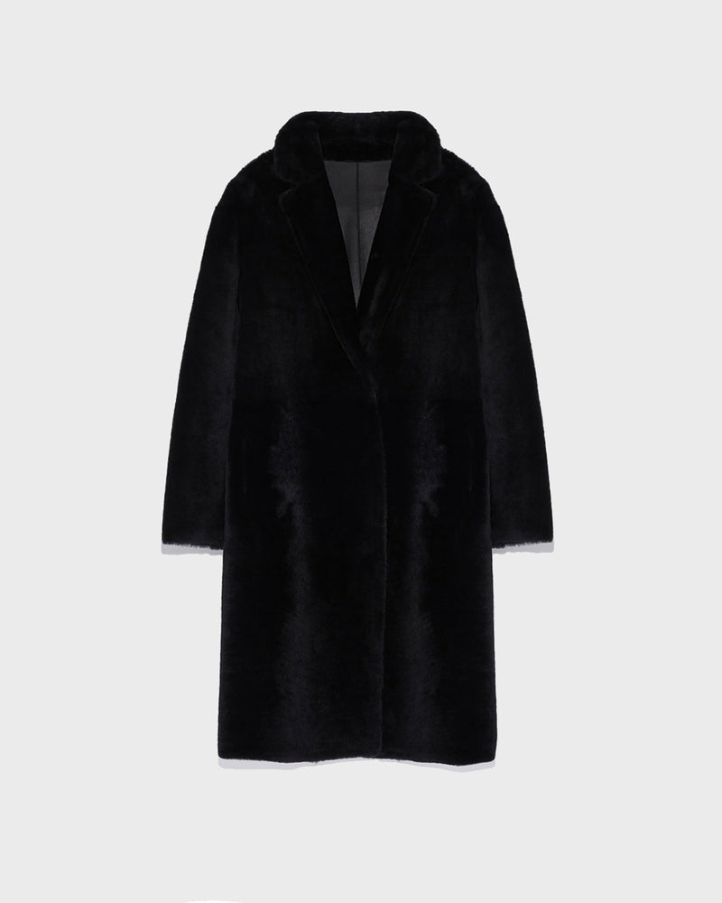 Reversible merino lambskin coat