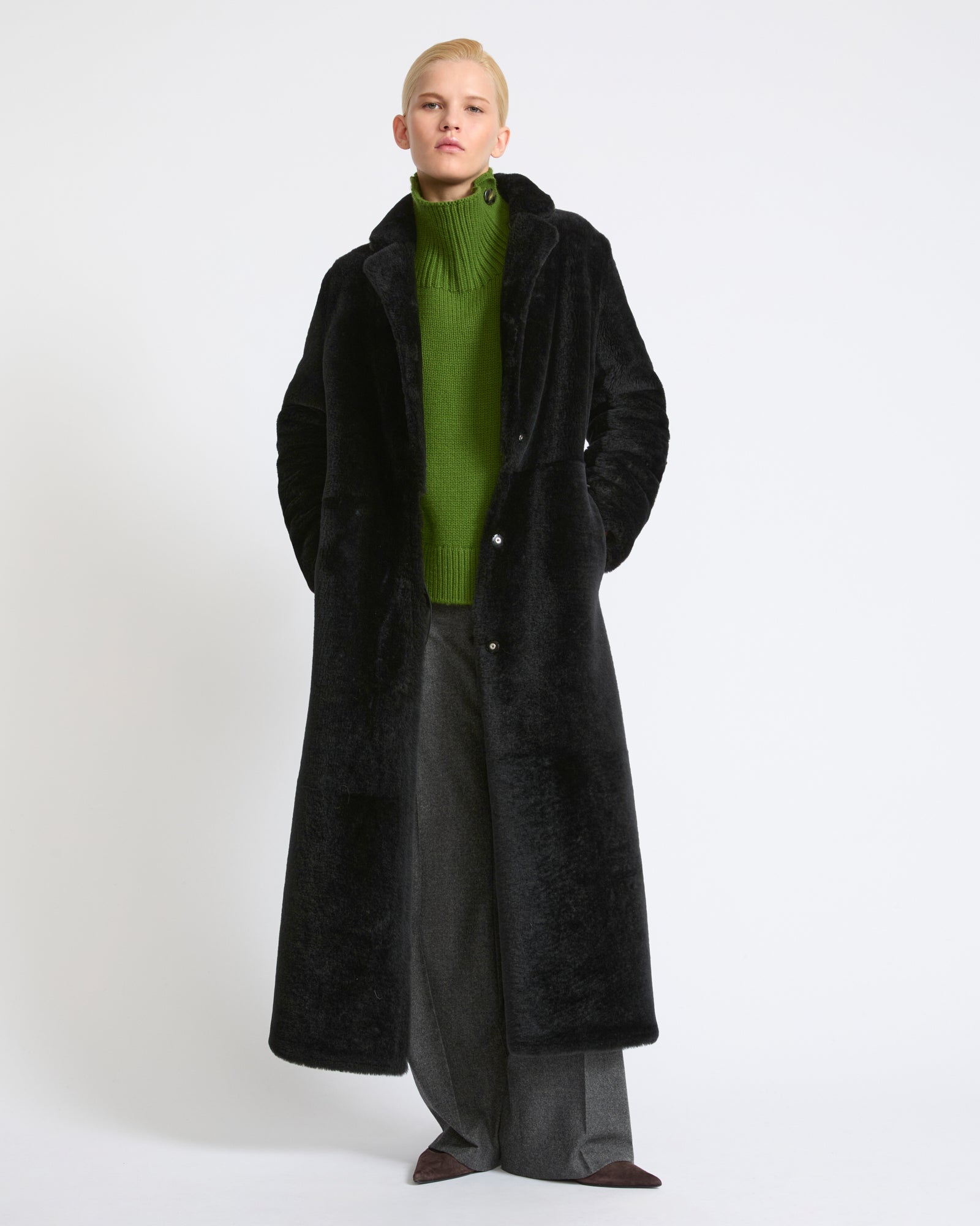 Long reversible lambskin shearling coat - Yves Salomon - New Fall Winter Collection