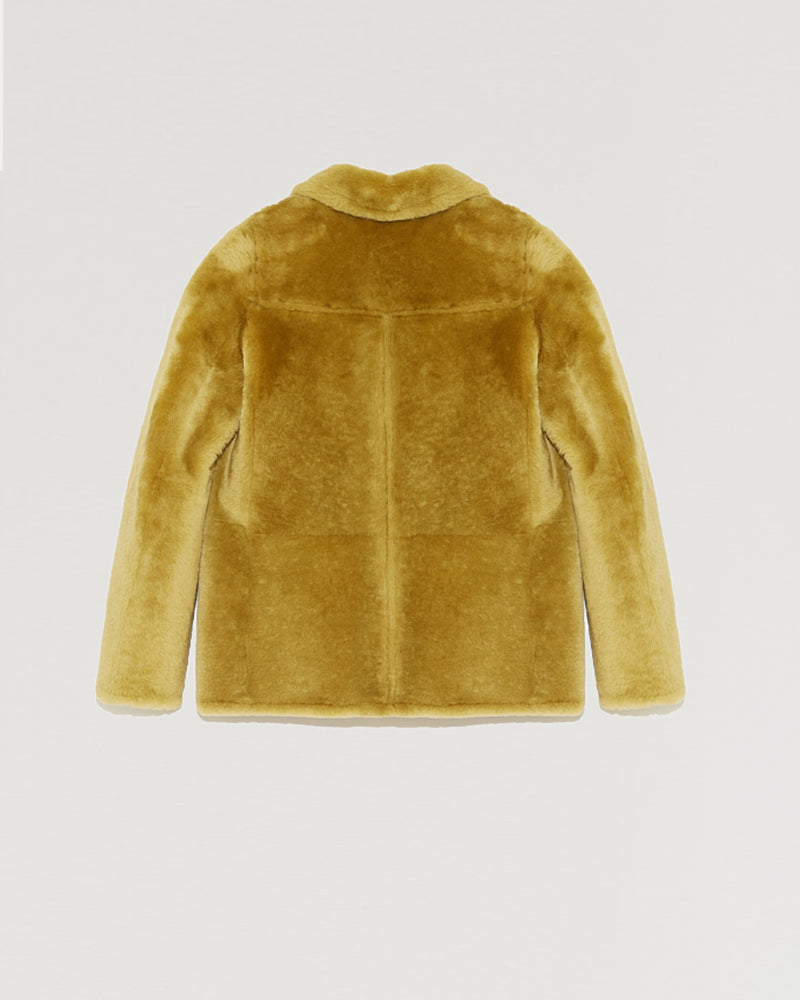 Jacket with pockets in shearling-Yves Salomon-Winter sale & boxing day