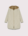 Long reversible coat in technical fabric and mink fur
