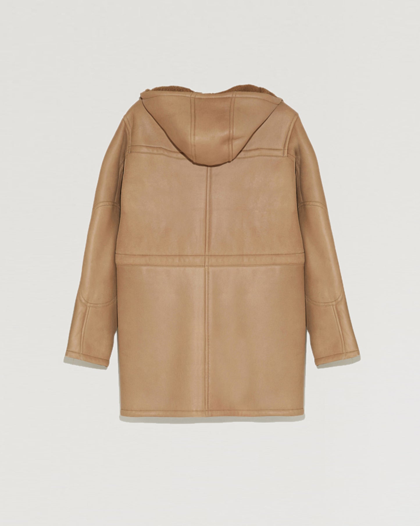 Black Friday 2025- Lined suede leather coat with hood-Yves Salomon-Winter sale & boxing day