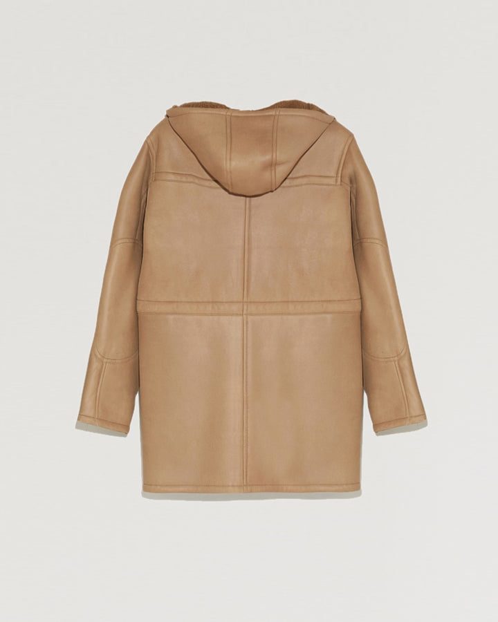 Black Friday 2025- Lined suede leather coat with hood-Yves Salomon-Winter sale & boxing day