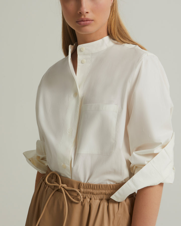 Cotton poplin oversized shirt