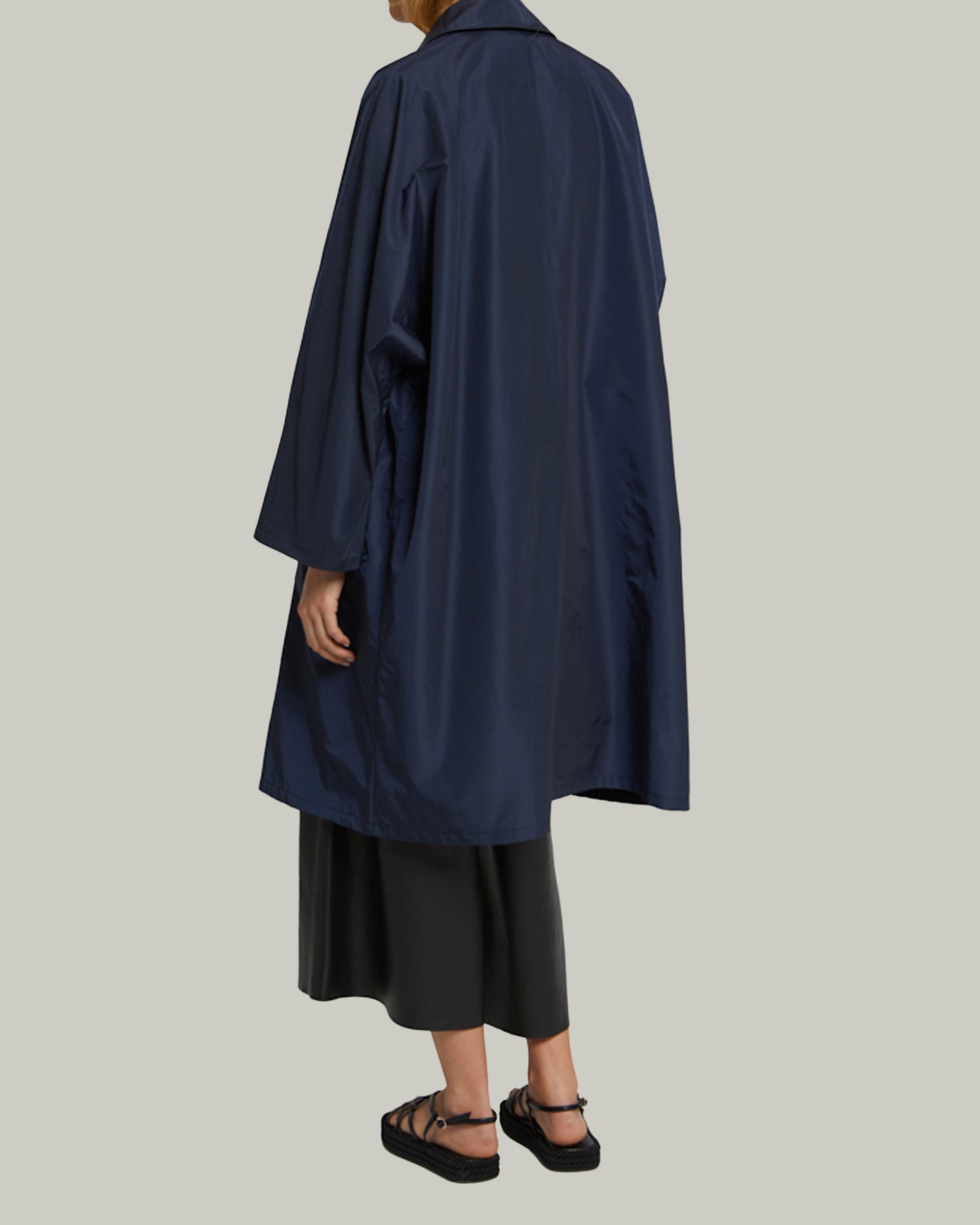 Oversized technical fabric raincoat - blue -Yves Salomon