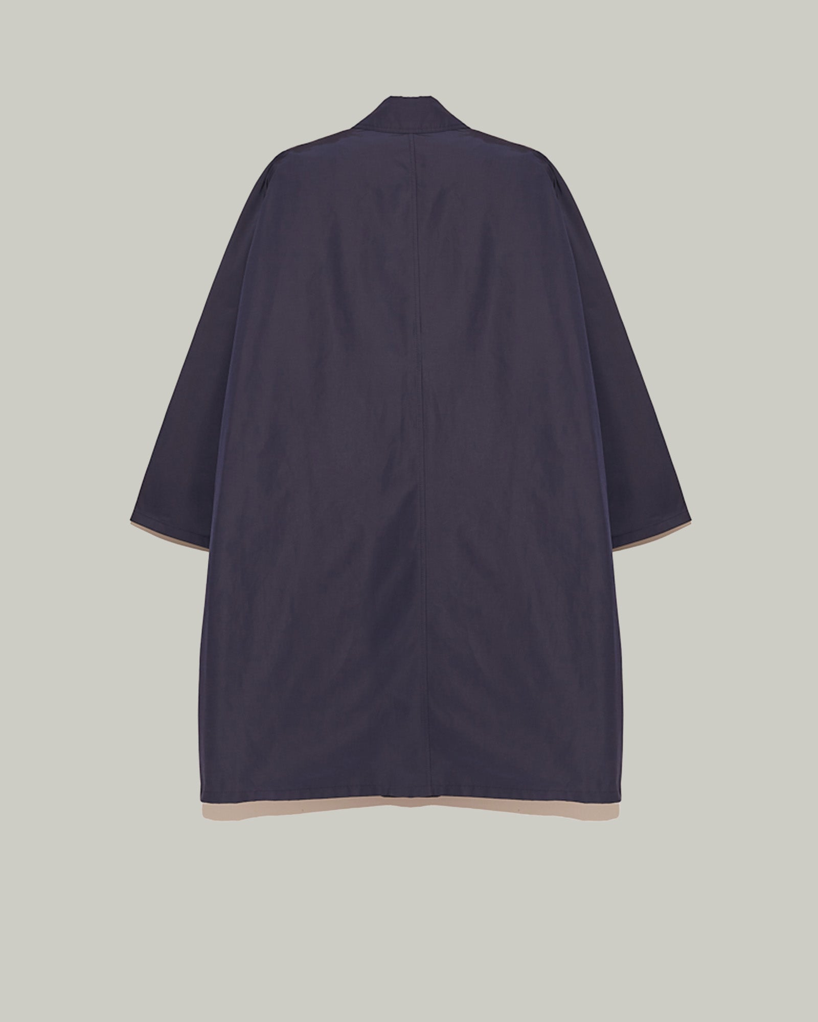 Oversized technical fabric raincoat - blue -Yves Salomon