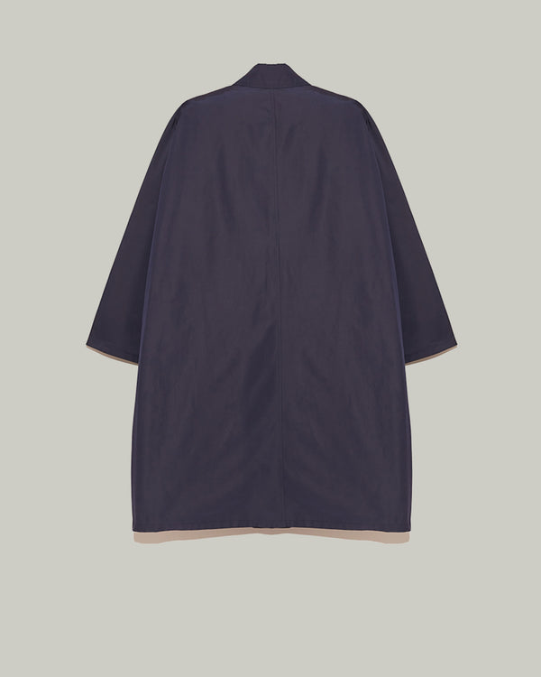 Oversized technical fabric raincoat - blue