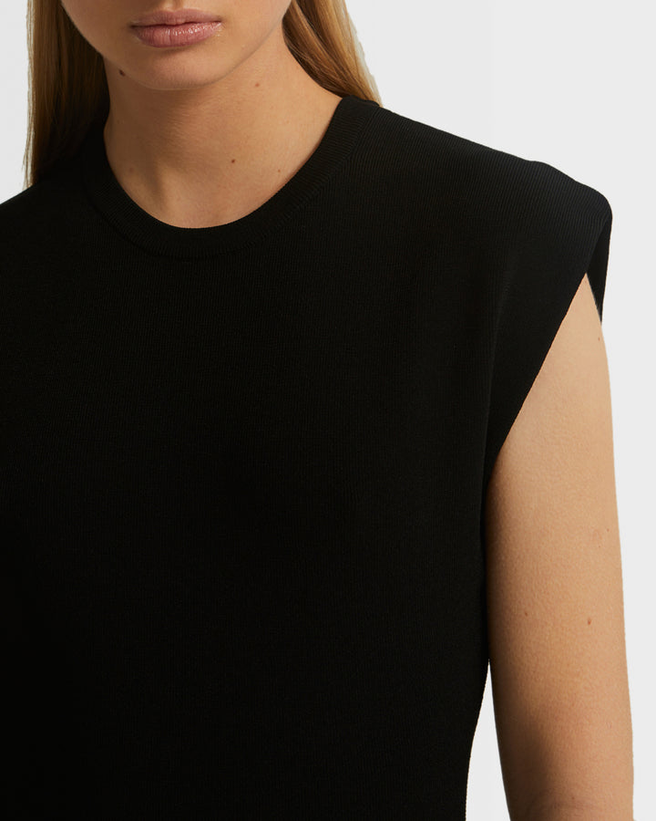 Sleeveless stretch knit mini dress