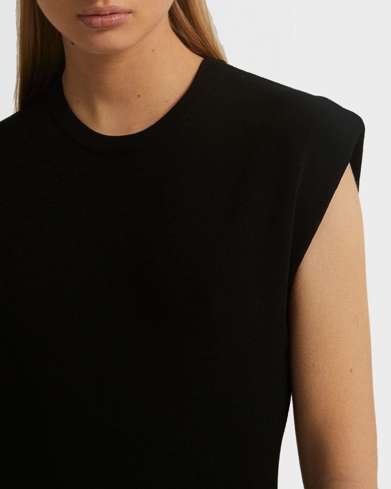 Sleeveless stretch knit mini dress