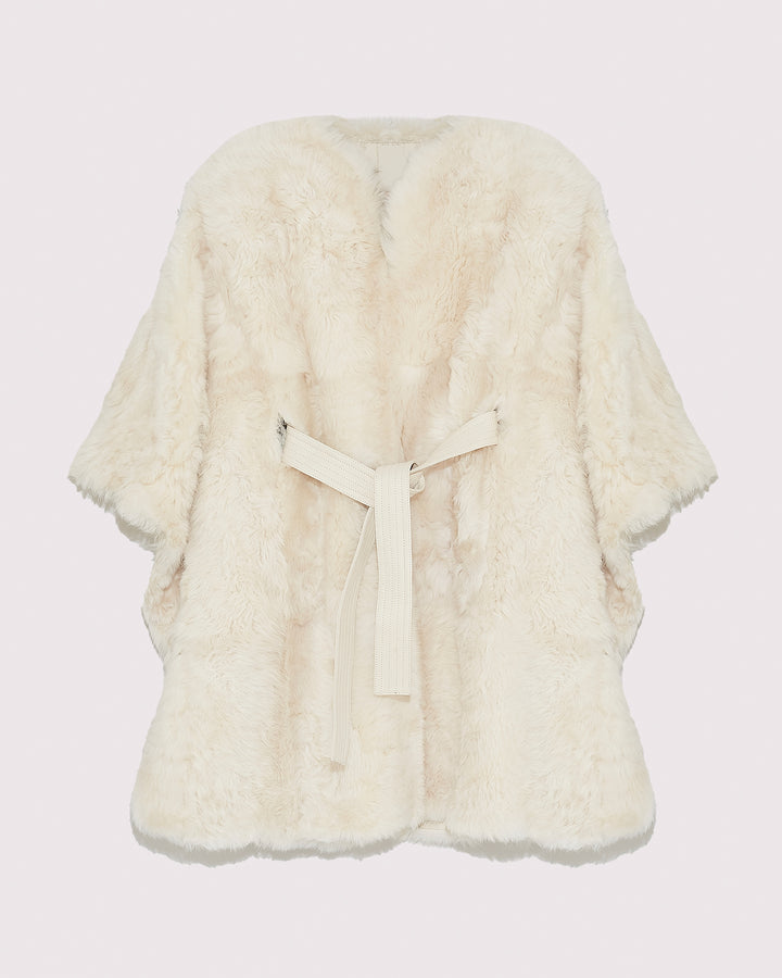 Silky Tuscan lambskin belted cape