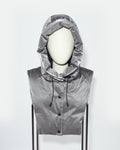 PADDED HOOD BIB IN WATER-REPELLENT TECHNICAL FABRIC