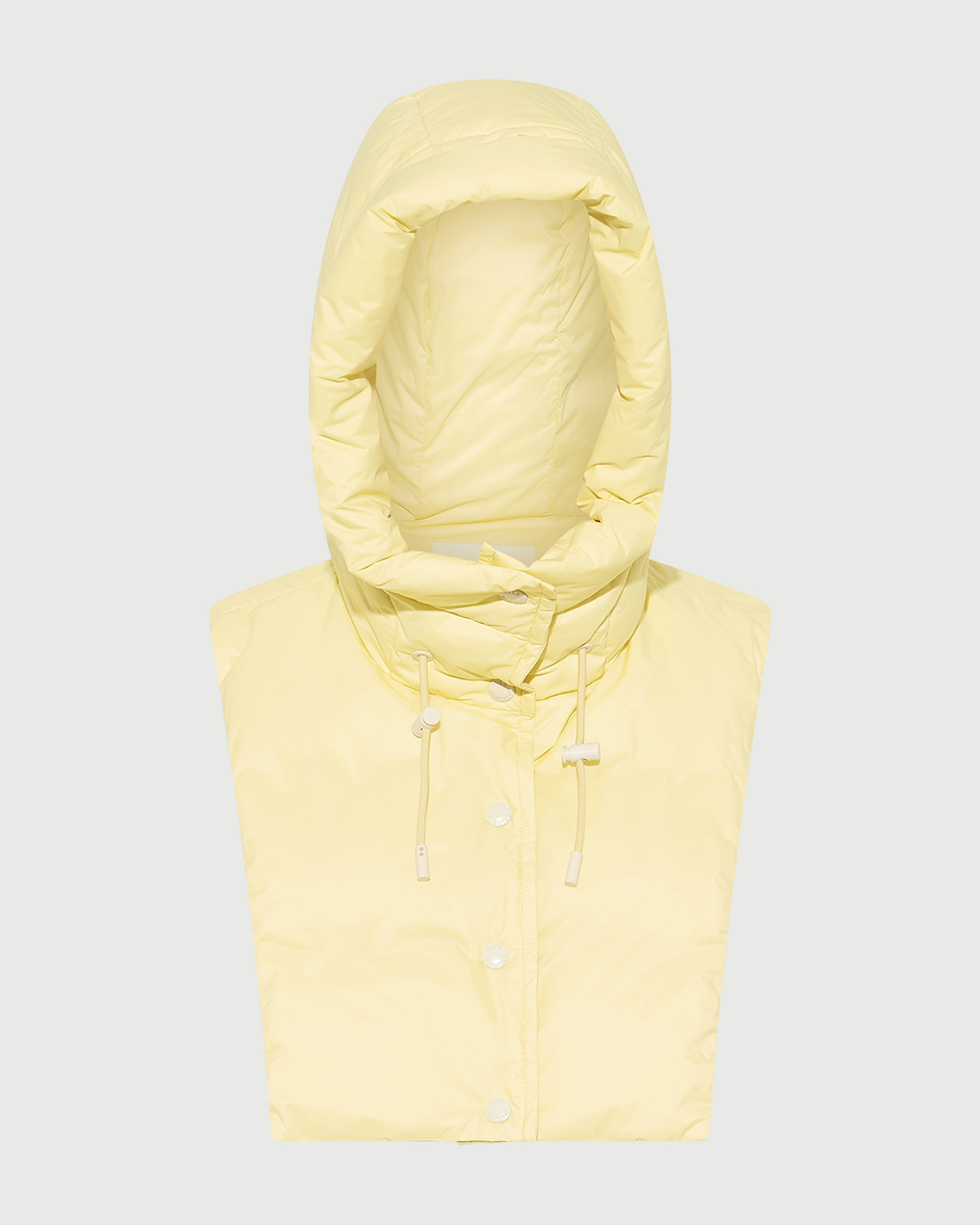 Padded hood bib in water-repellent technical fabric - Yves Salomon - New Fall Winter Collection