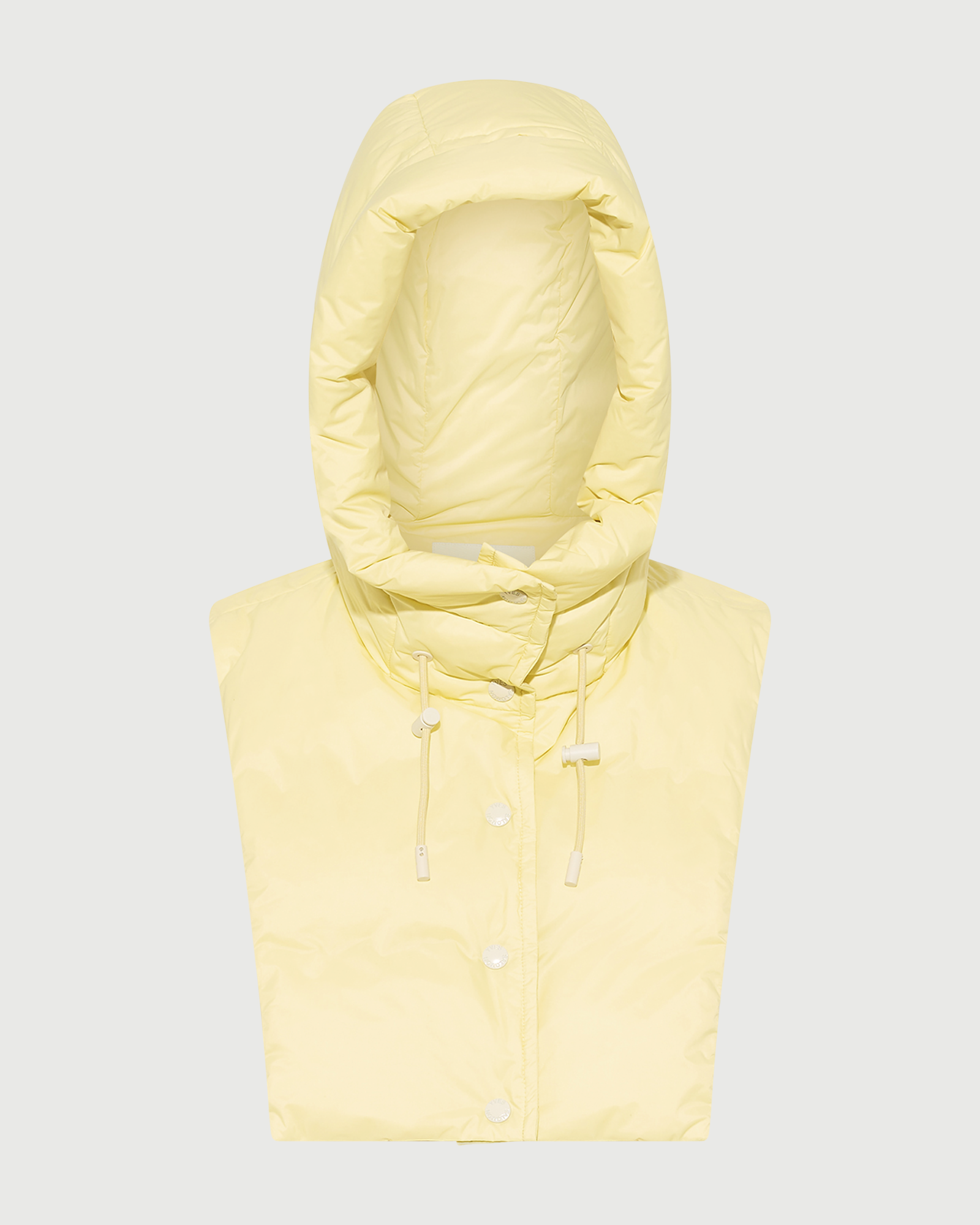 Padded hood bib in water-repellent technical fabric - Yves Salomon - New Fall Winter Collection