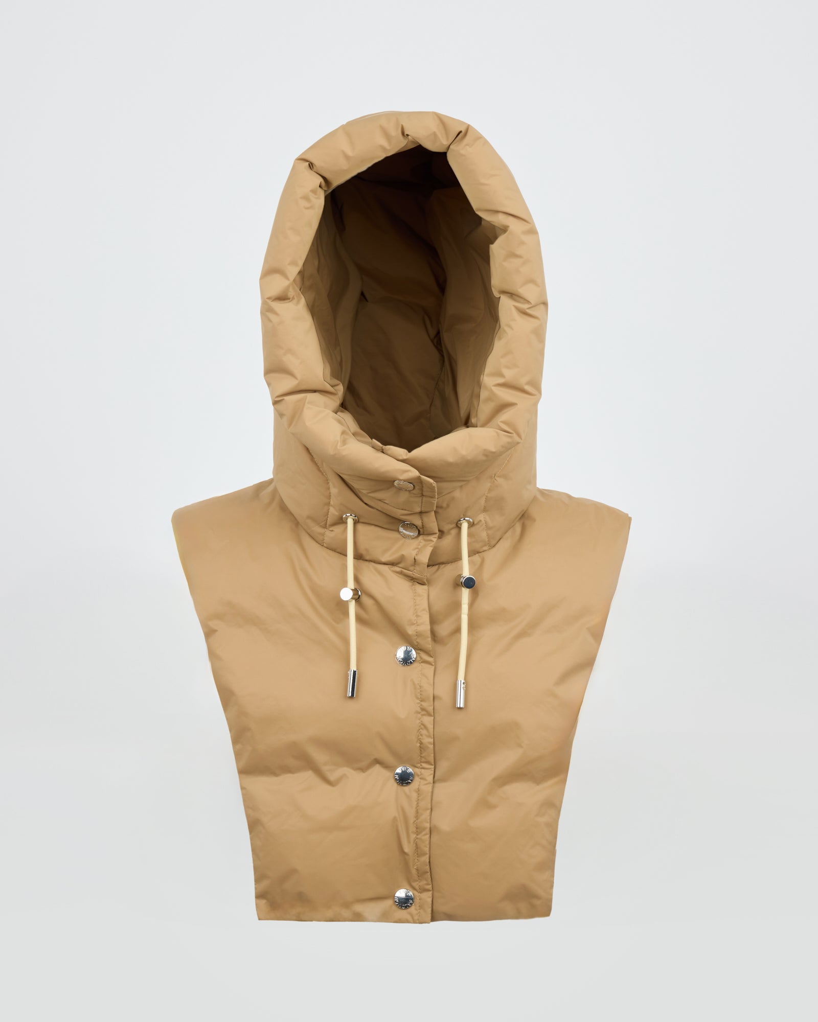 Padded hood bib in water-repellent technical fabric - New Fall/Winter Collection