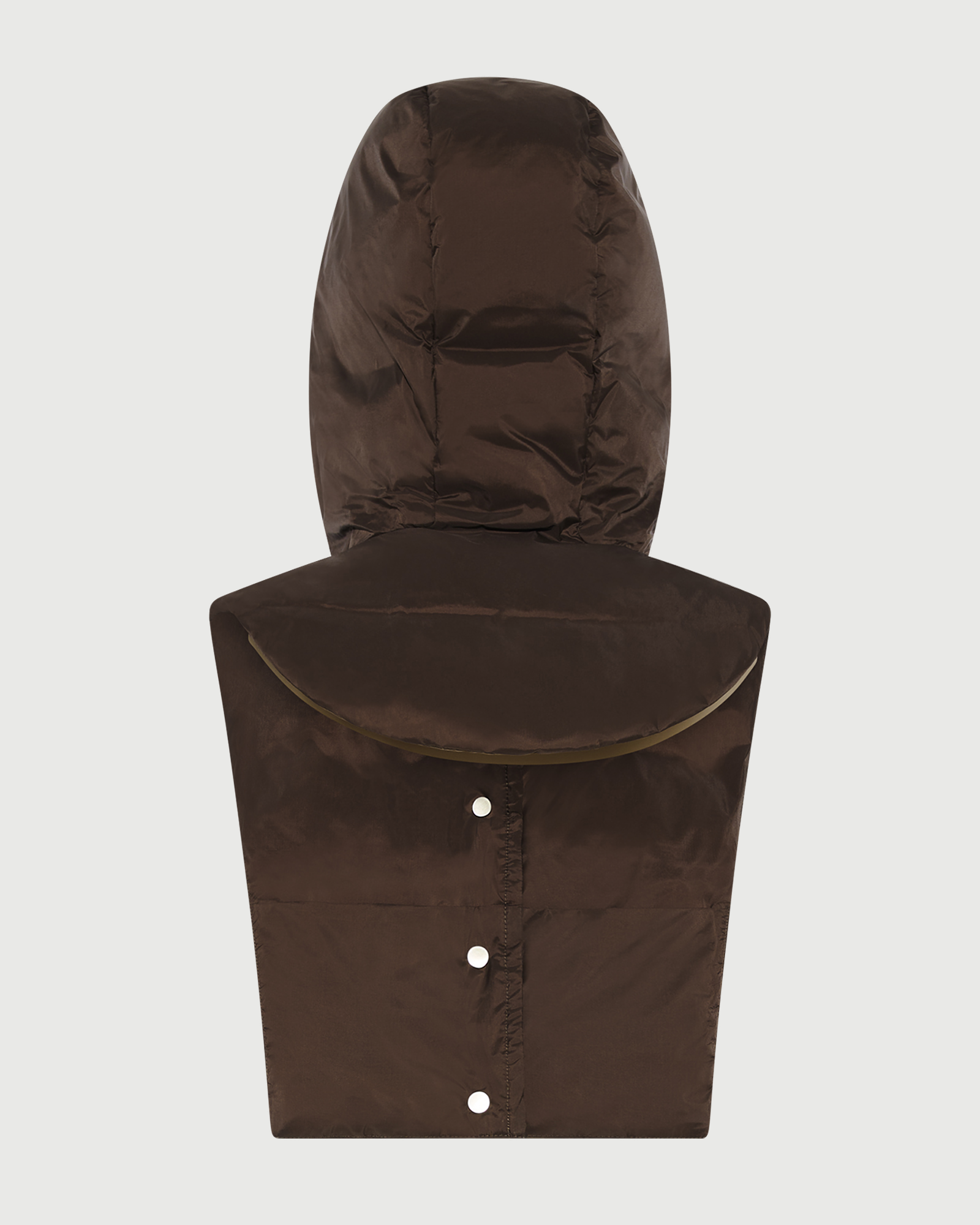 Padded hood bib in water-repellent technical fabric - Yves Salomon - New Fall Winter Collection
