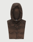 Padded hood bib in water-repellent technical fabric