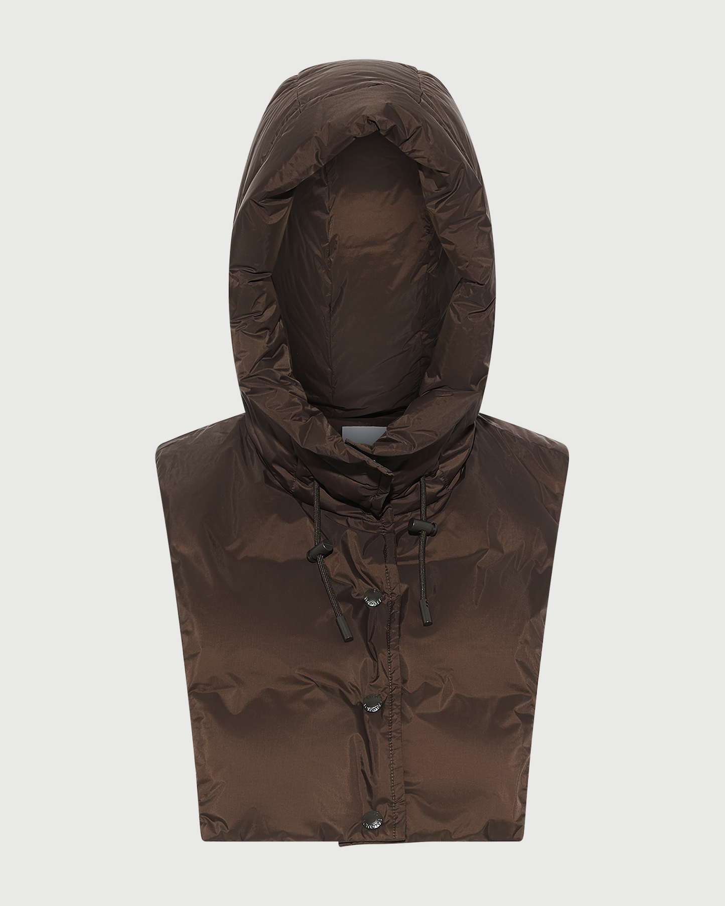 Padded hood bib in water-repellent technical fabric - Yves Salomon - New Fall Winter Collection