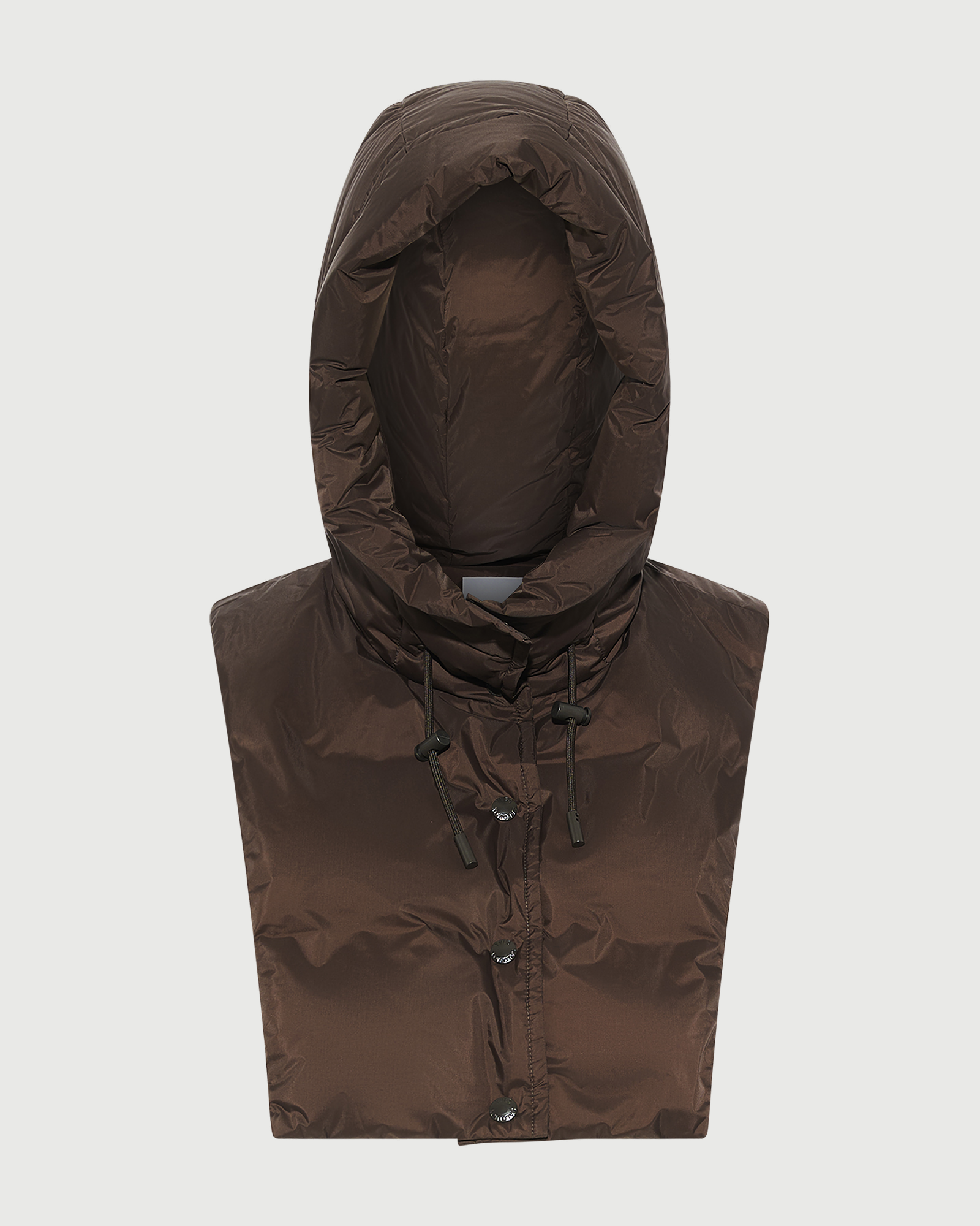 Padded hood bib in water-repellent technical fabric - Yves Salomon - New Fall Winter Collection