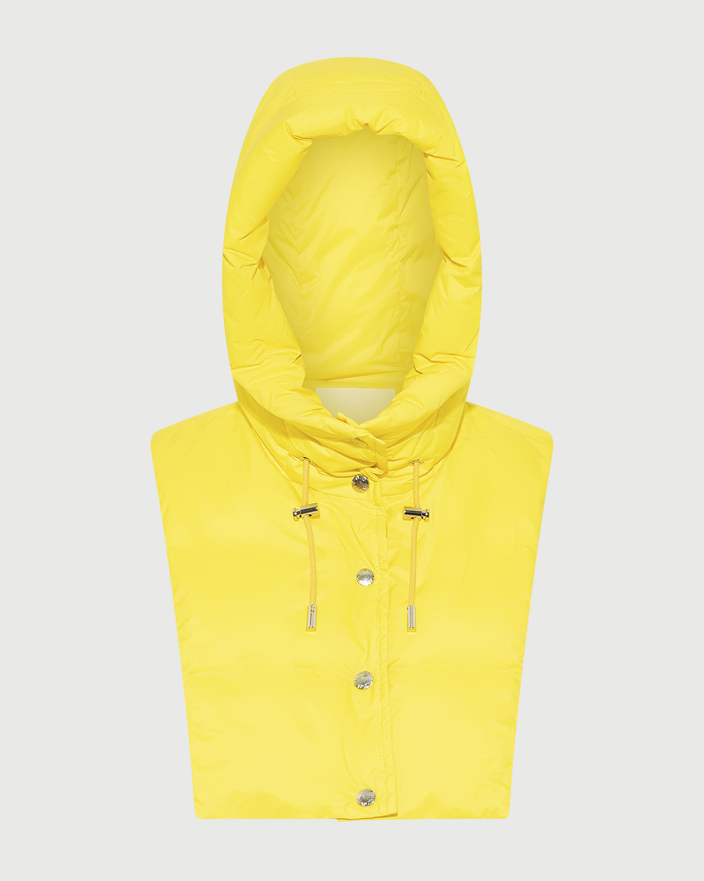 Padded hood bib in water-repellent technical fabric - Yves Salomon - New Fall Winter Collection