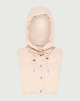 Padded hood bib in water-repellent technical fabric