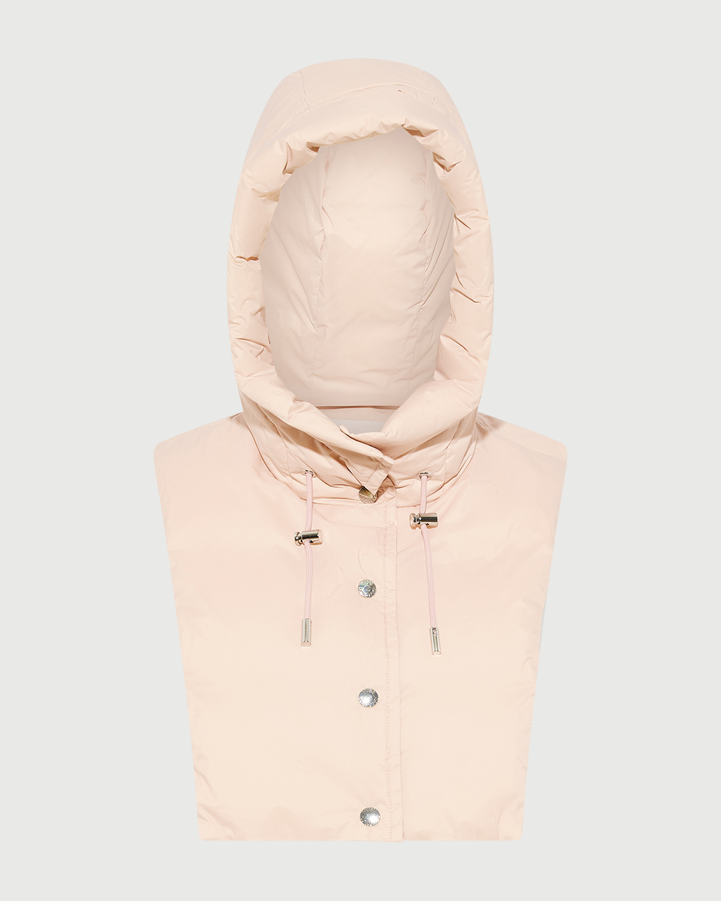Padded hood bib in water-repellent technical fabric - Yves Salomon - New Fall Winter Collection