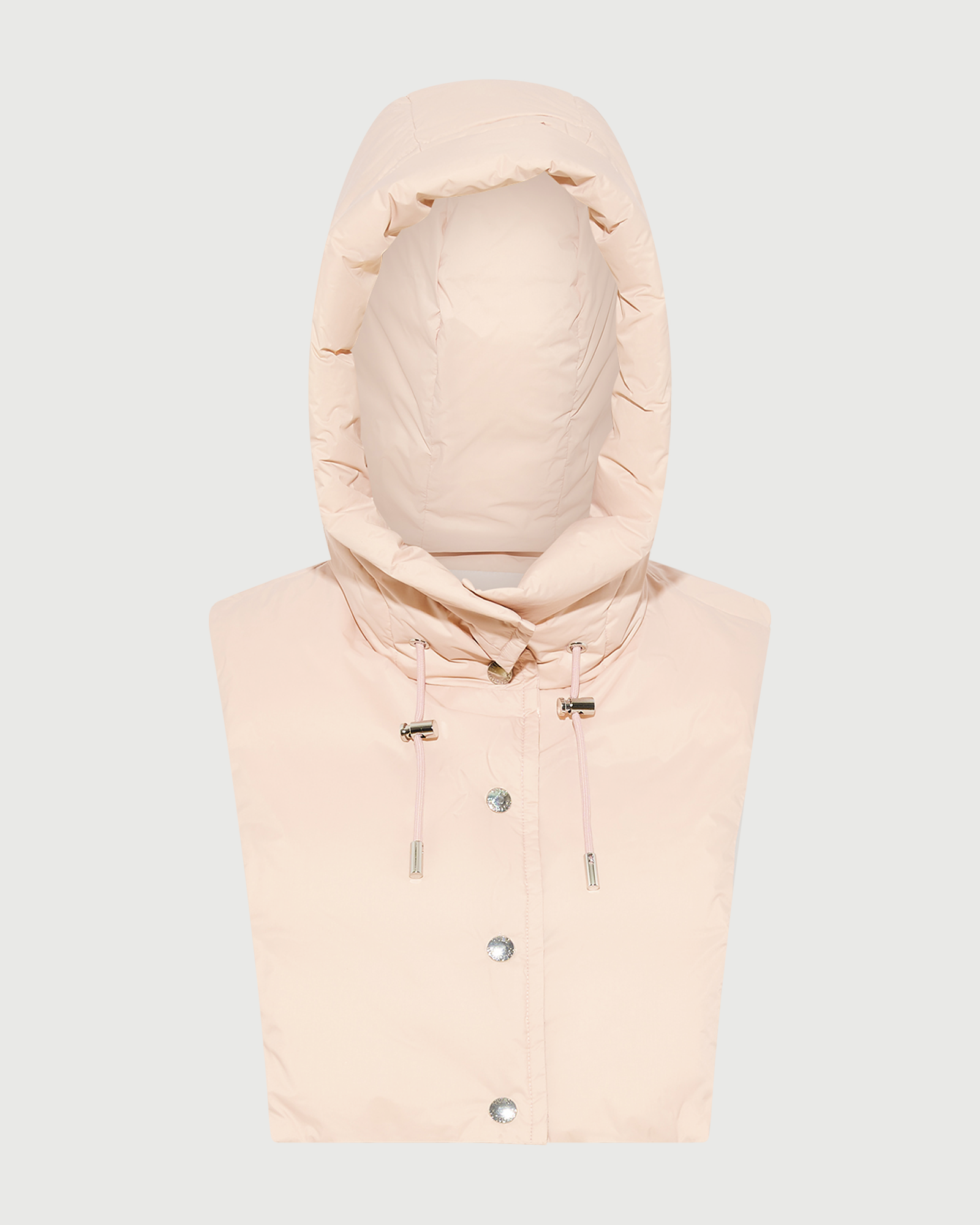 Padded hood bib in water-repellent technical fabric - Yves Salomon - New Fall Winter Collection