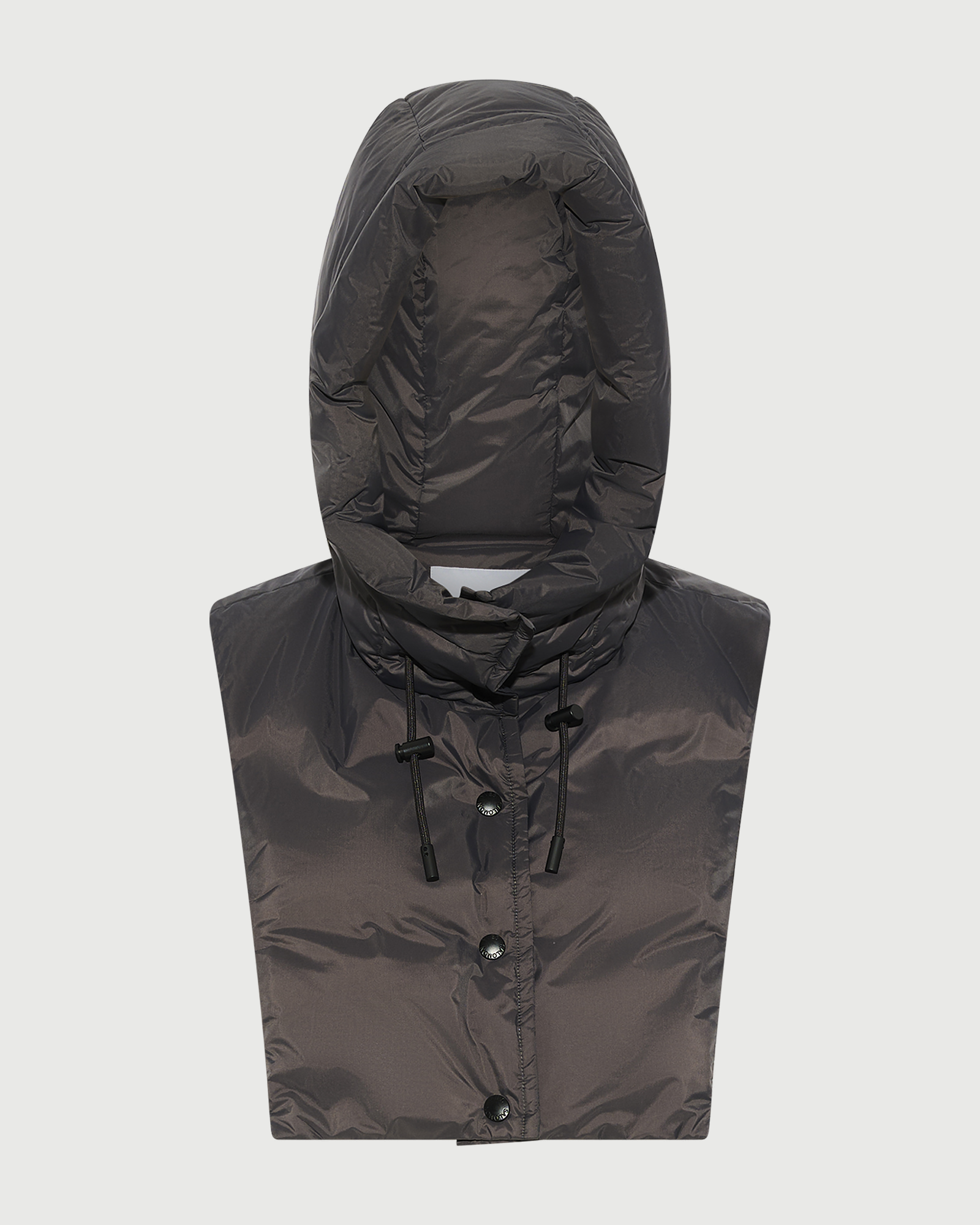 Padded hood bib in water-repellent technical fabric - Yves Salomon - New Fall Winter Collection