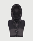 Padded hood bib in water-repellent technical fabric