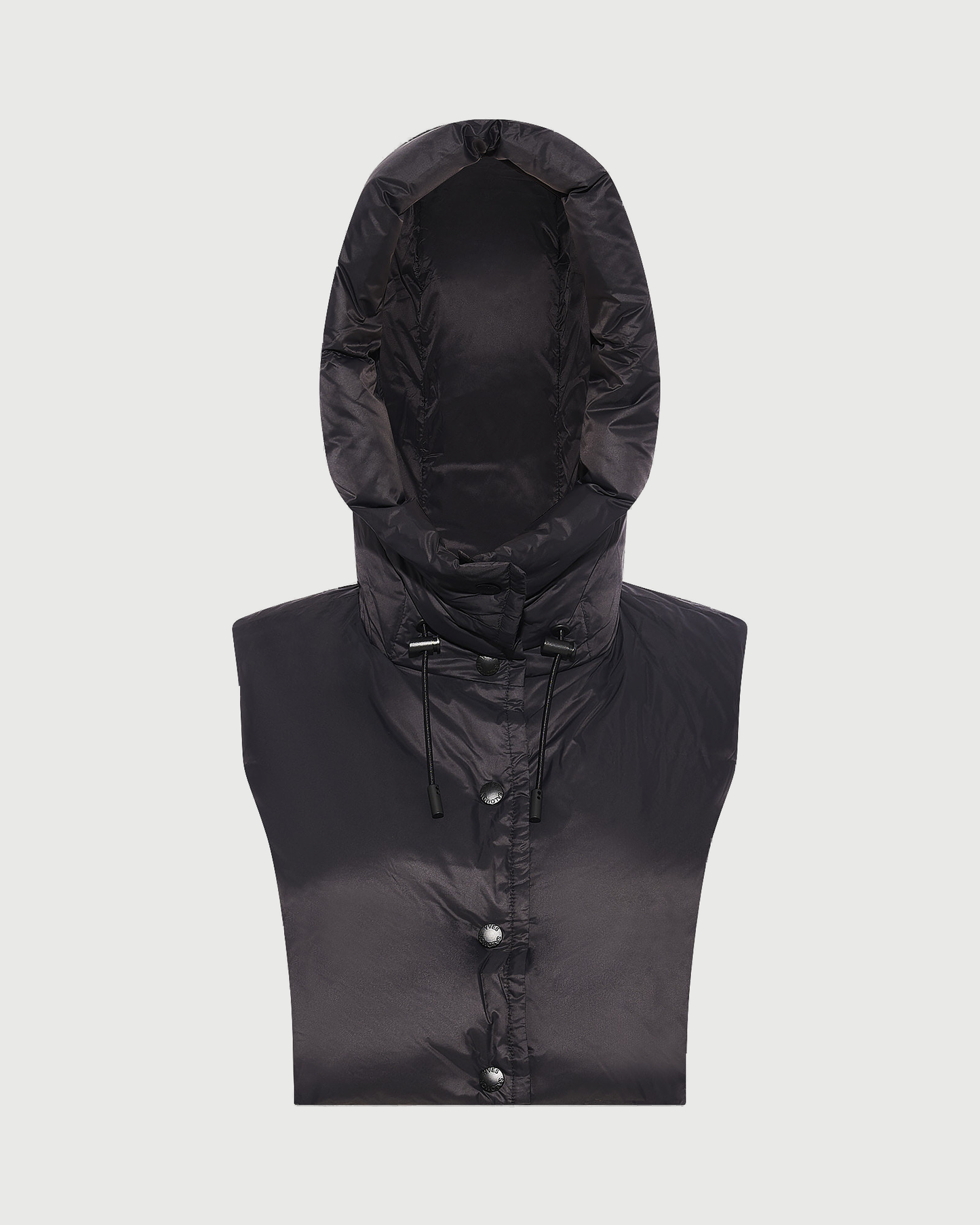 Padded hood bib in water-repellent technical fabric - Yves Salomon - New Fall Winter Collection