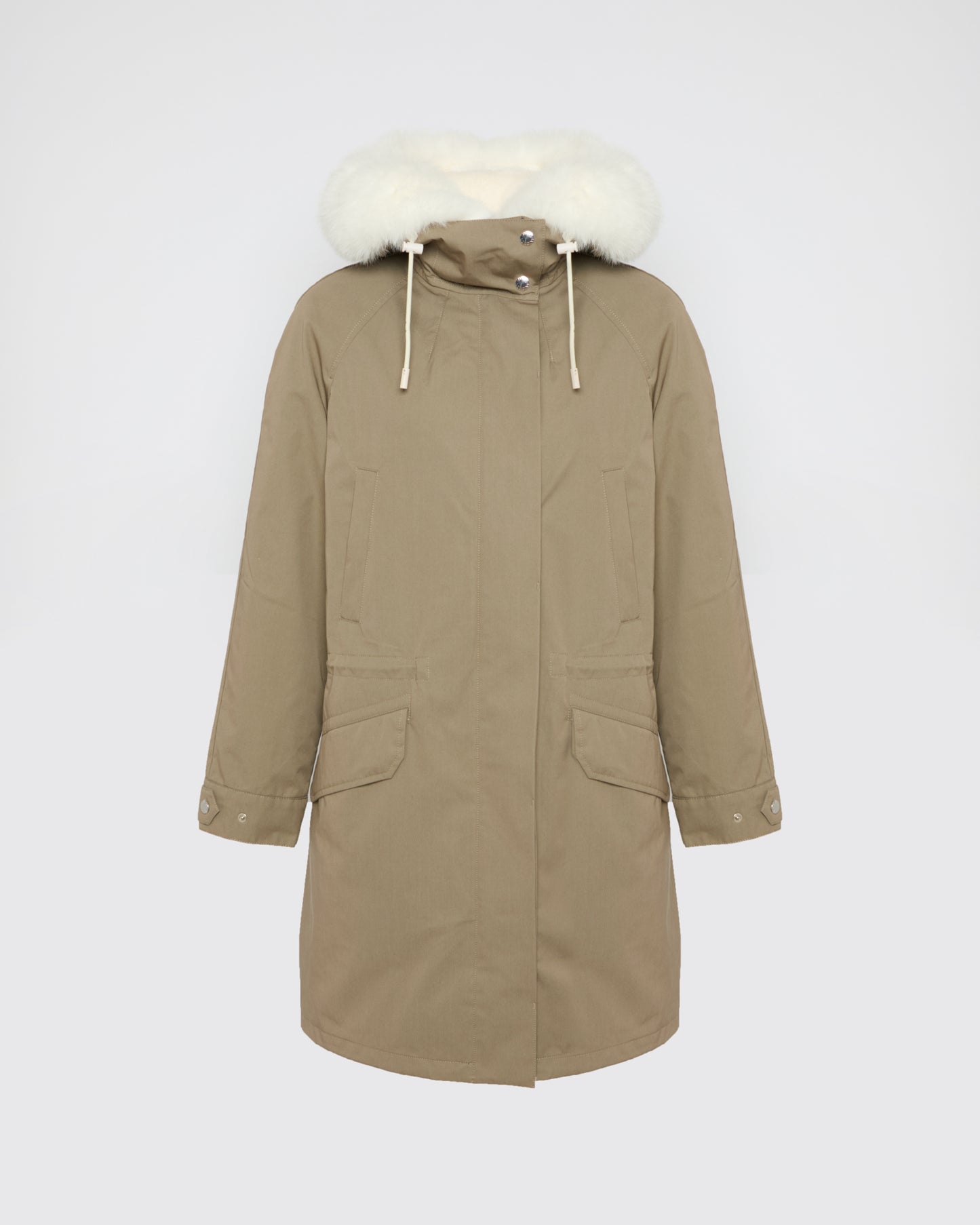 Iconic cotton blend and fur parka