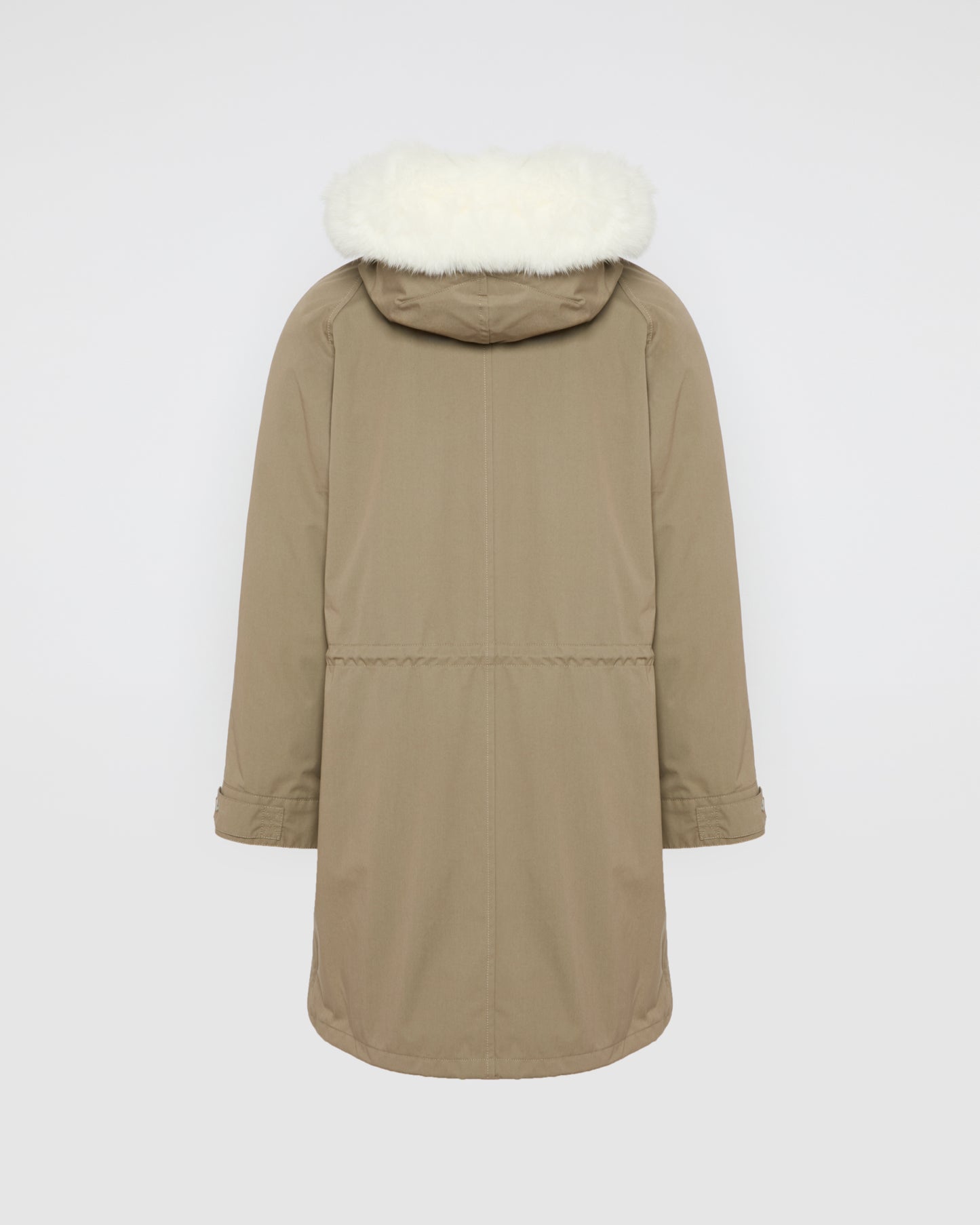 Iconic cotton blend and fur parka