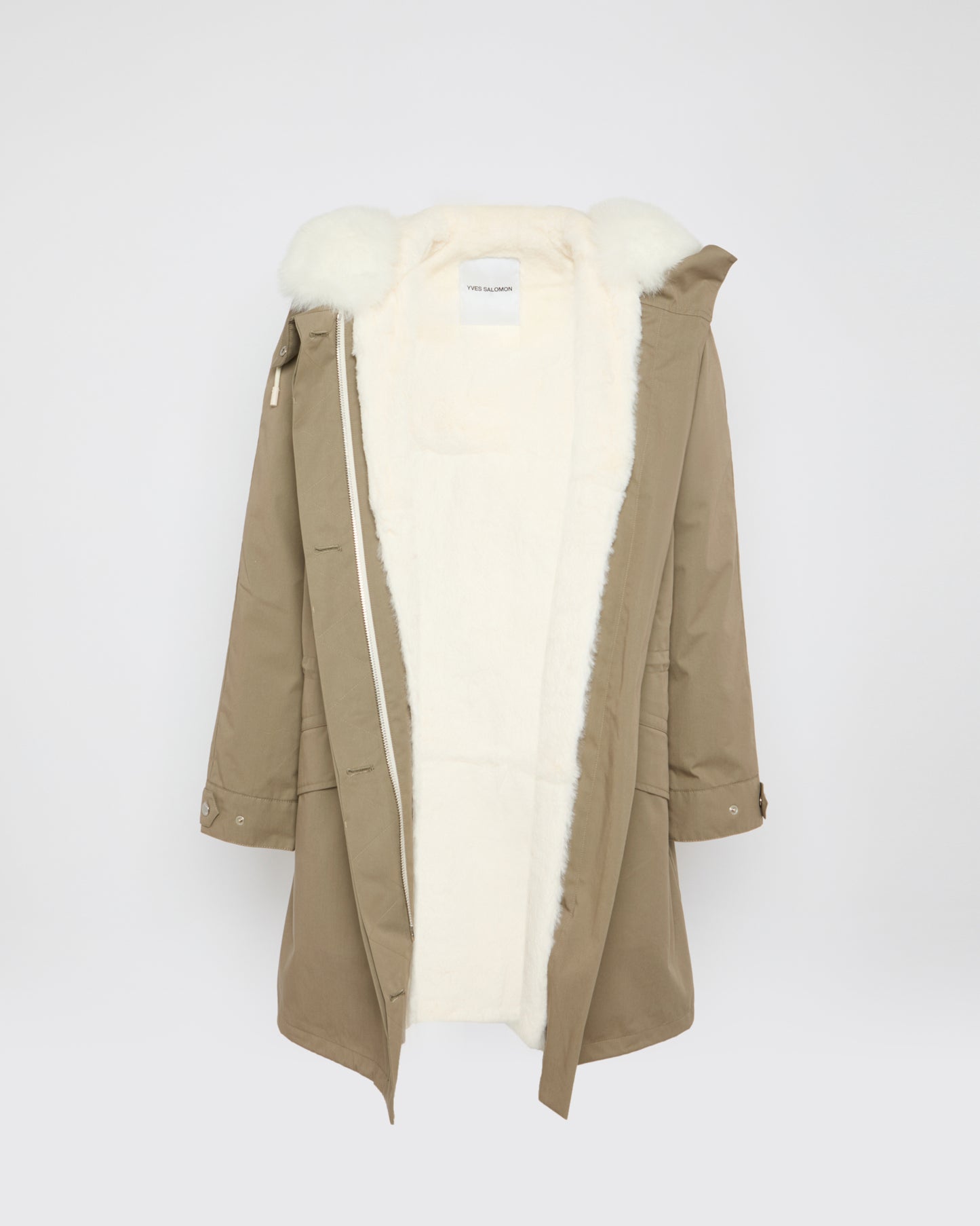 Iconic cotton blend and fur parka
