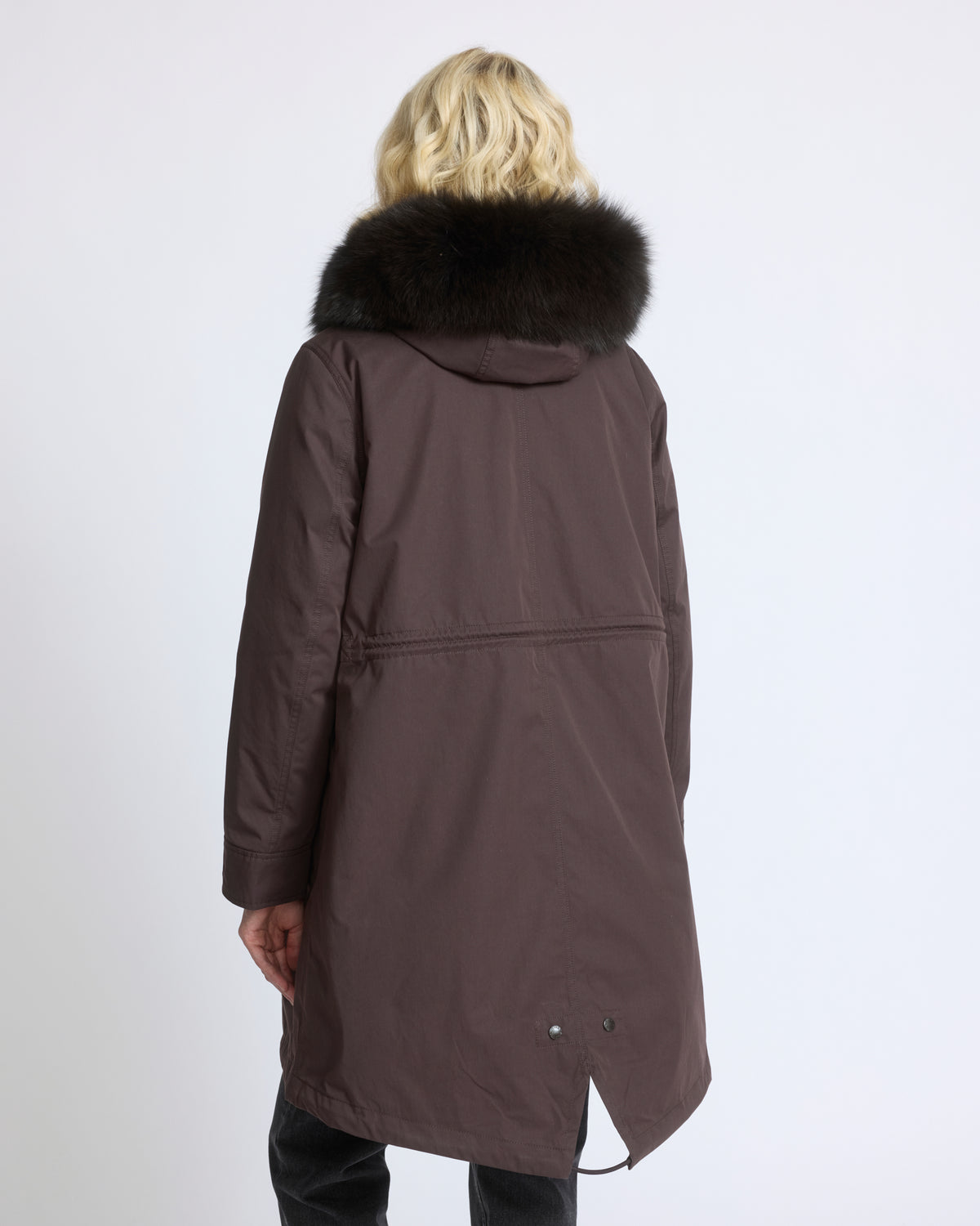 Long Iconic parka in waterproof cotton blend with fox and rabbit fur - Yves Salomon - New Fall/Winter Collection
