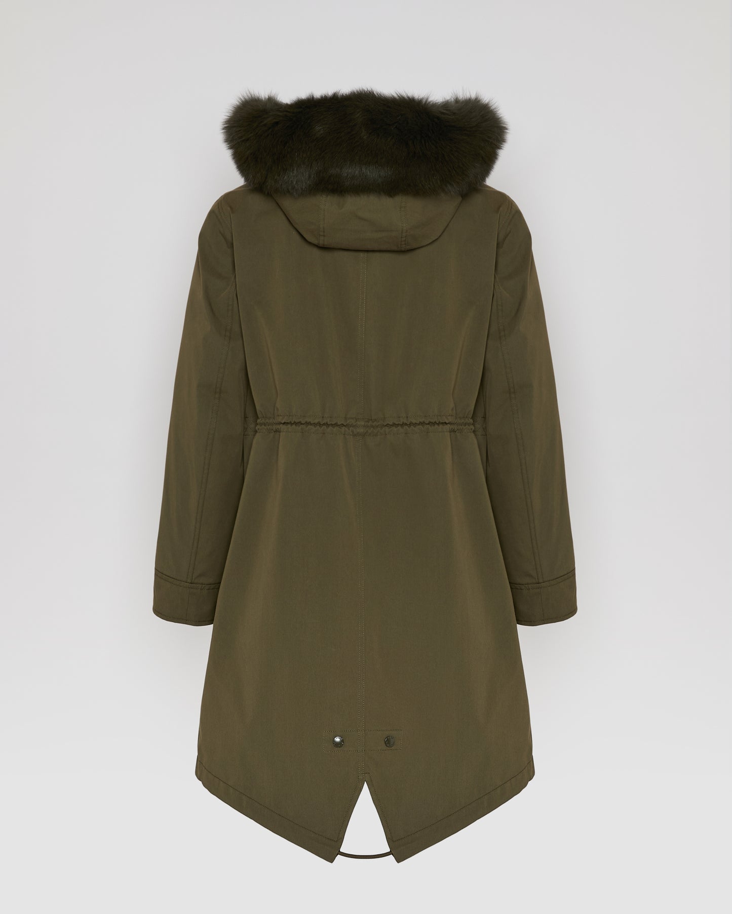 Long Iconic parka in waterproof cotton blend with fox and rabbit fur