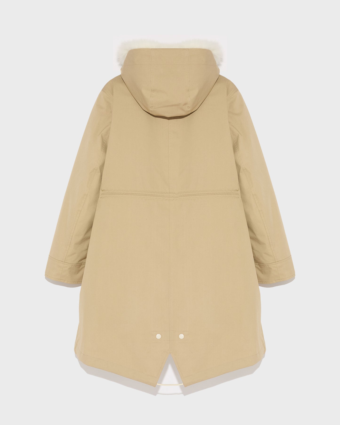 Long Iconic parka in waterproof cotton blend with fox and rabbit fur
